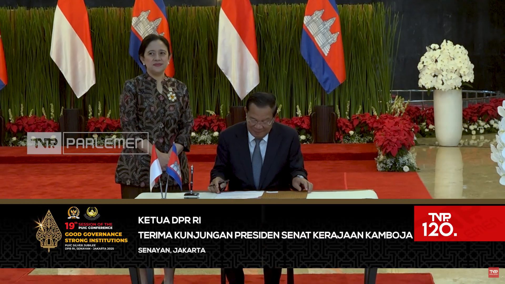Ketua DPR RI : Terima Kunjungan Presiden Senat Kerajaan Kamboja – TVR 120