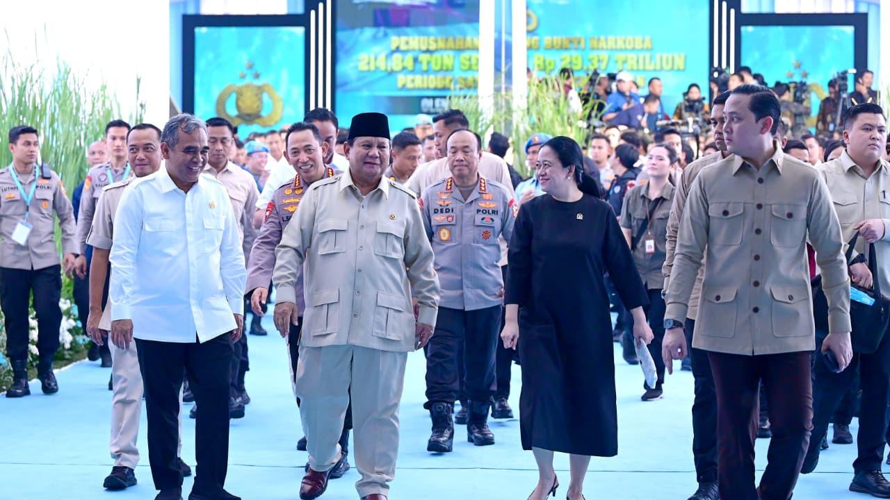 Hadiri Pemusnahan 214 Ton Narkoba, Puan Ingatkan Pentingnya Perlindungan Generasi Muda Demi Indonesia Emas