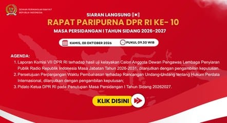 RAPAT PARIPURNA KE-10 DPR RI MASA PERSIDANGAN I TAHUN SIDANG 2026-2027
