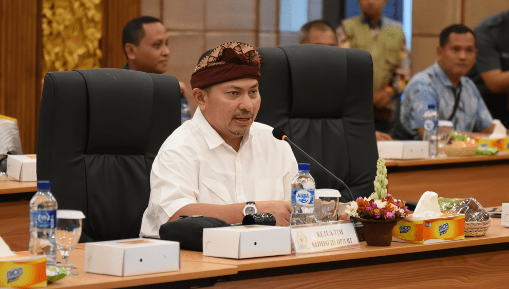 Anggota Komisi III DPR RI Mulfachri Harahap saat memimpin pertemuan Kunjungan Kerja Komisi III DPR ke Provinsi Bali, Rabu (25/10/2023). Foto: Icha/nr.