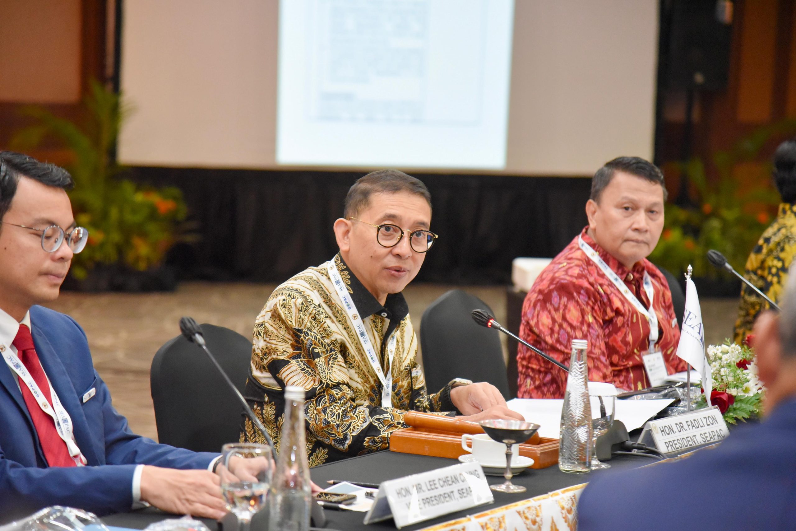 Ketua BKSAP DPR RI Fadli Zon, saat mengikuti Diskusi Regional SEAPAC yang berlangsung di Bali, Rabu (22/05/2024). Foto: Ulfi/vel.