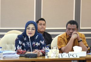 Anggota Panitia Khusus (Pansus) Rancangan Undang-Undang (RUU) Hak Paten DPR RI Adde Rosi Khoerunnisa dalam Rapat Dengar Pendapat yang dilakukan di Gedung Nusantara II, Senayan, Jakarta, Rabu (3/7/2024). Foto: Geral/Andri.