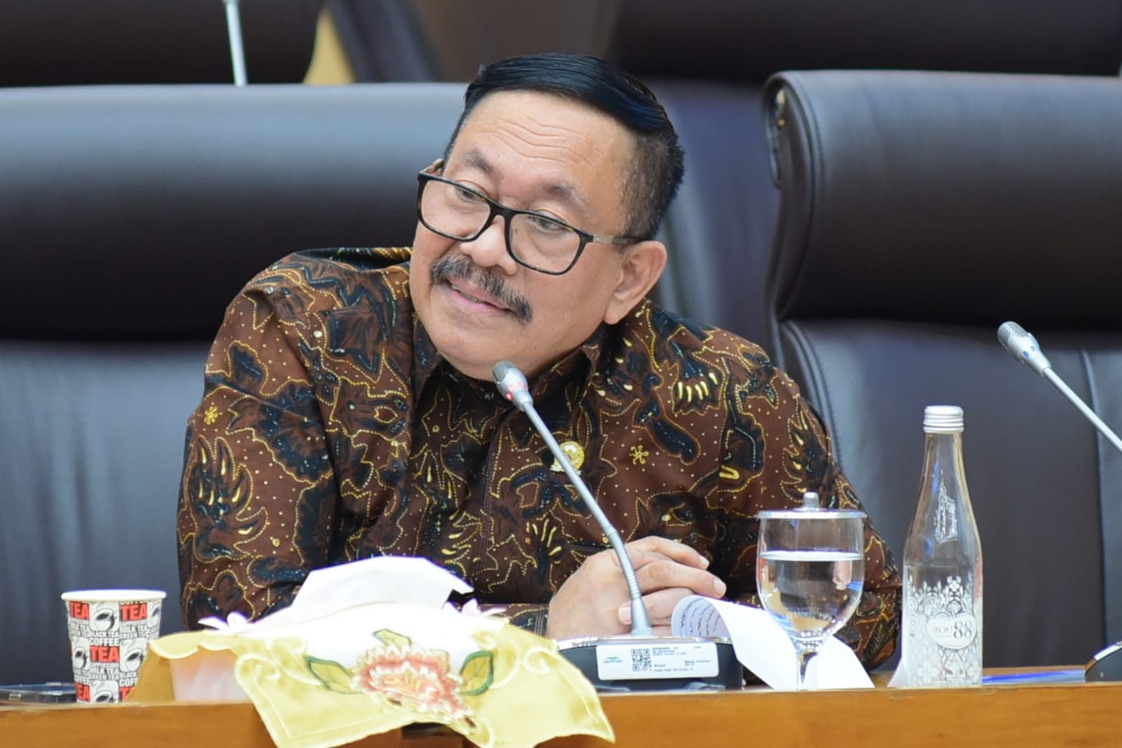 Anggota Komisi VII DPR RI, Sartono RDP saat rapat dengar pendapat Komisi VII DPR RI dengan BRIN di ruang rapat Komisi VII DPR RI, Senayan, Jakarta, Rabu (21/8/2024). Foto: Oji/vel.