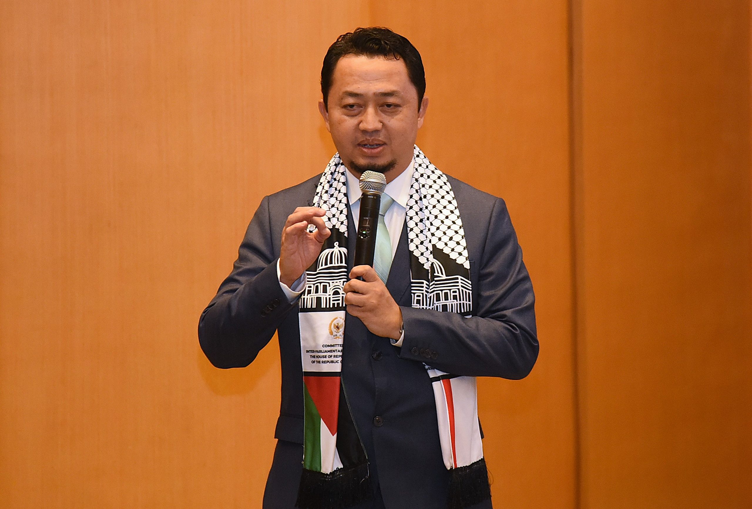 Anggota Badan Kerja Sama Antar Parlemen (BKSAP) DPR RI, Syahrul Aidi Maazat di sela Silaturahmi Nasional BKSAP DPR RI dengan Ormas dan Lembaga Kemanusiaan Peduli Palestina di Gedung Nusantara, Senayan, Jakarta, pada Selasa (21/1/2025). Foto : Arief/Andri.