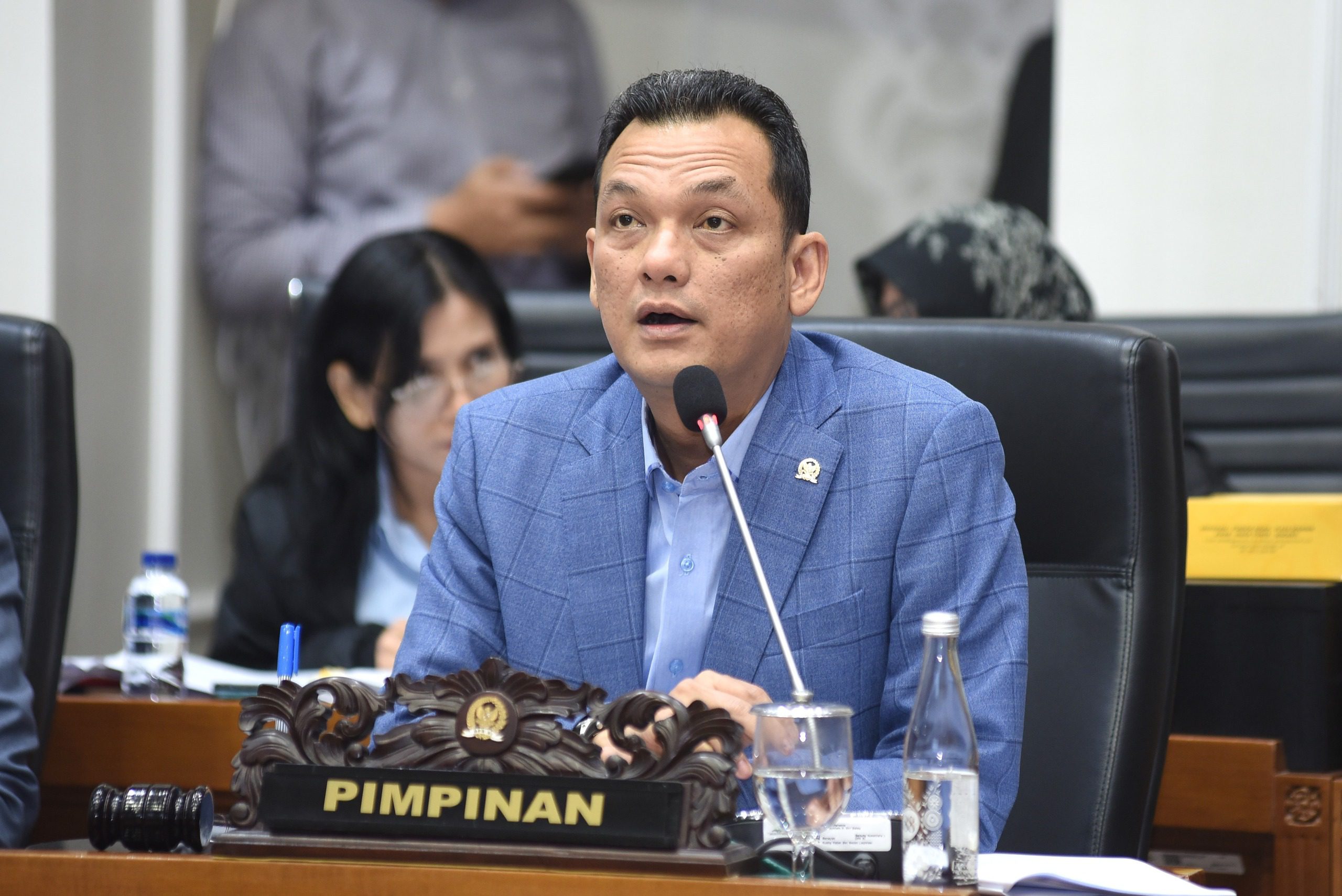 Wakil Ketua Badan Legislasi DPR RI Martin Manurung, saat memimpin rapat pleno Baleg DPR RI di Senayan, Jakarta, Senin (17/2/2025). Foto: Geraldi/vel.
