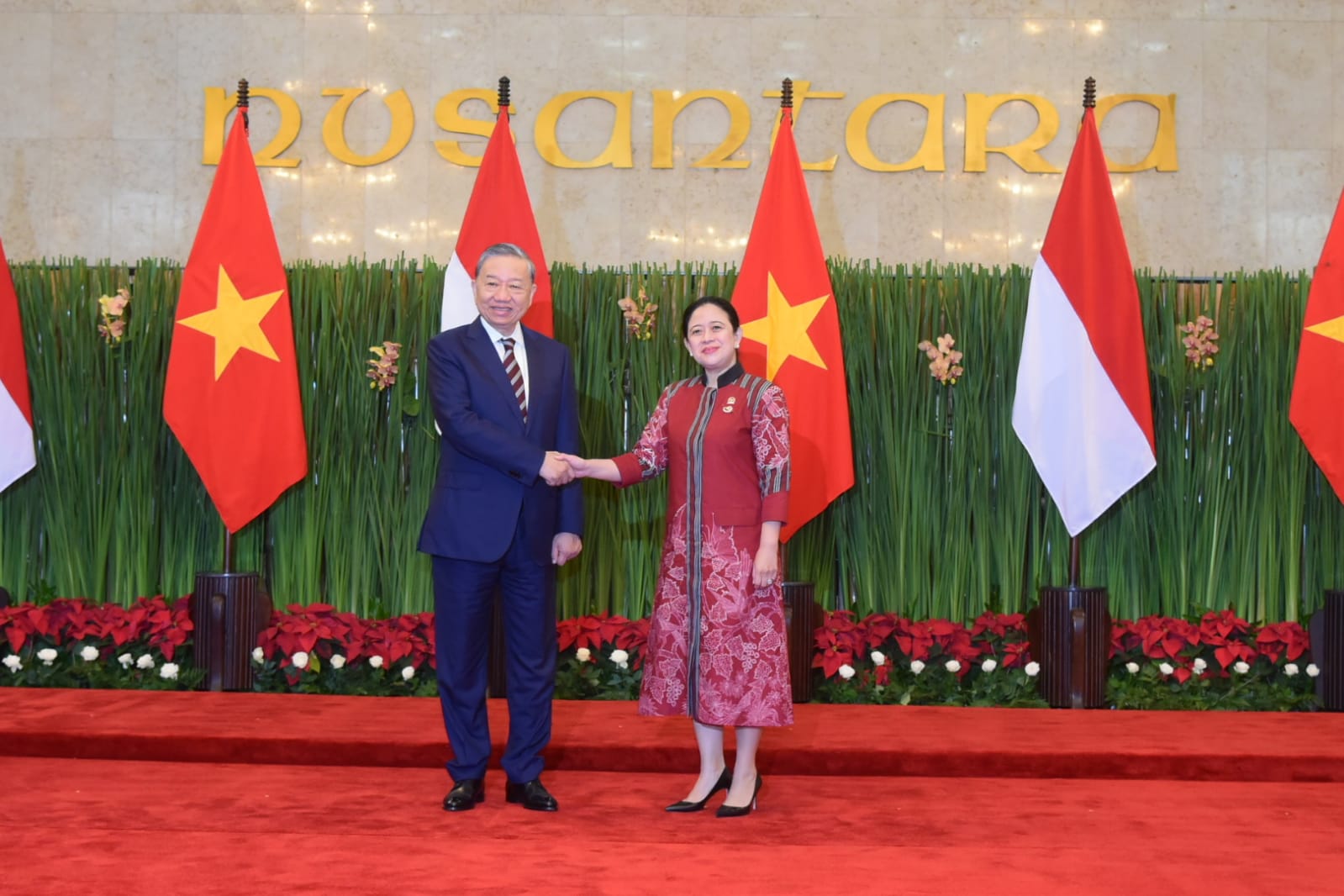 Ketua DPR RI Puan Maharani saat menerima kunjungan kehormatan H.E. Mr. To Lam, Sekretaris Jenderal Partai Komunis Vietnam di Gedung Nusantara, Senayan, Jakarta, Selasa (11/3/2025). Foto: Oji/vel.