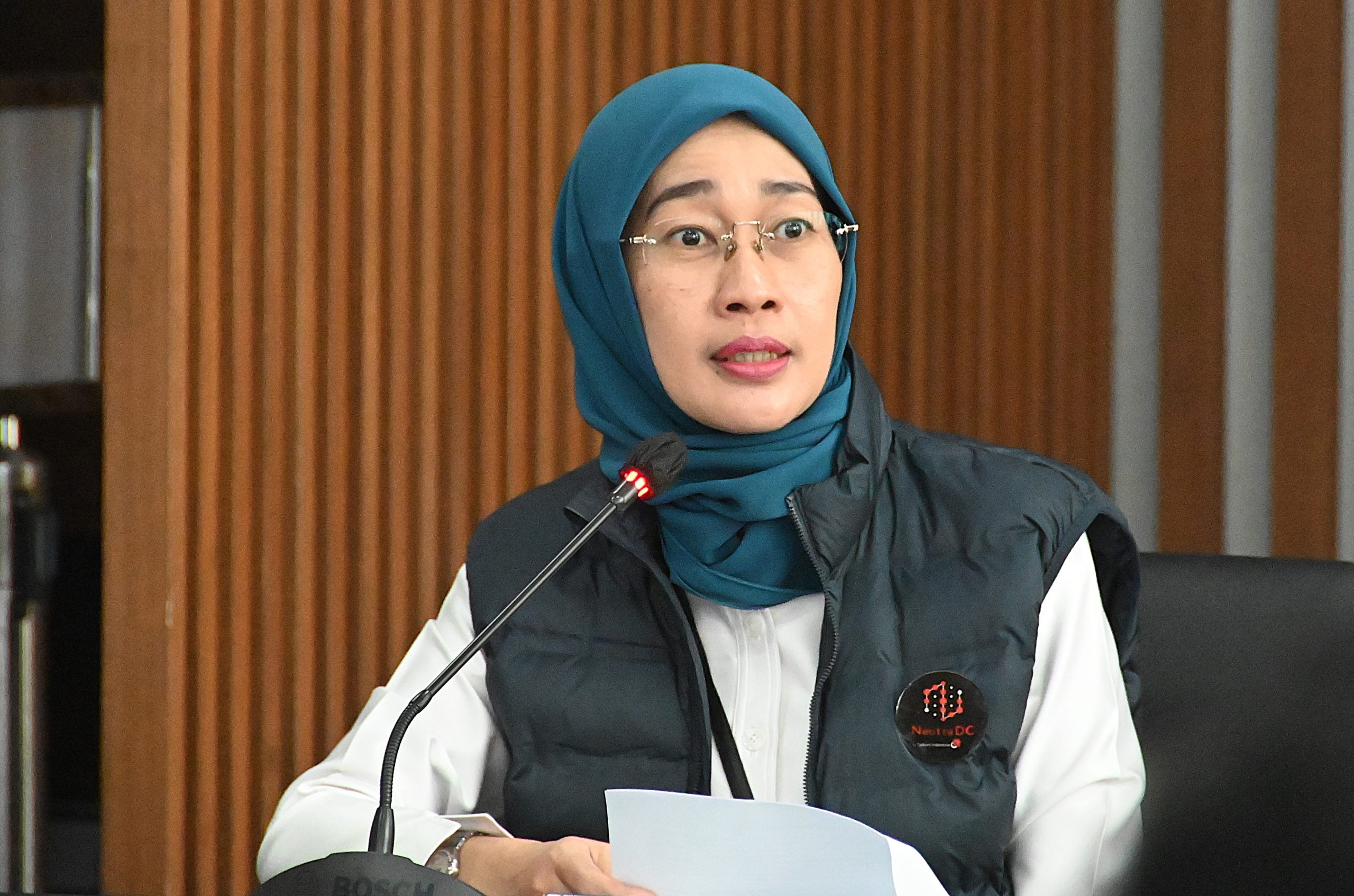Wakil Ketua Komisi VI DPR RI Anggia Erma Rini dalam Kunjungan Kerja Komisi VI ke Hyperscale Data Center Telkom, Kota Bekasi, Jawa Barat, Kamis (6/3/2025). Foto : Taufan/Andri.