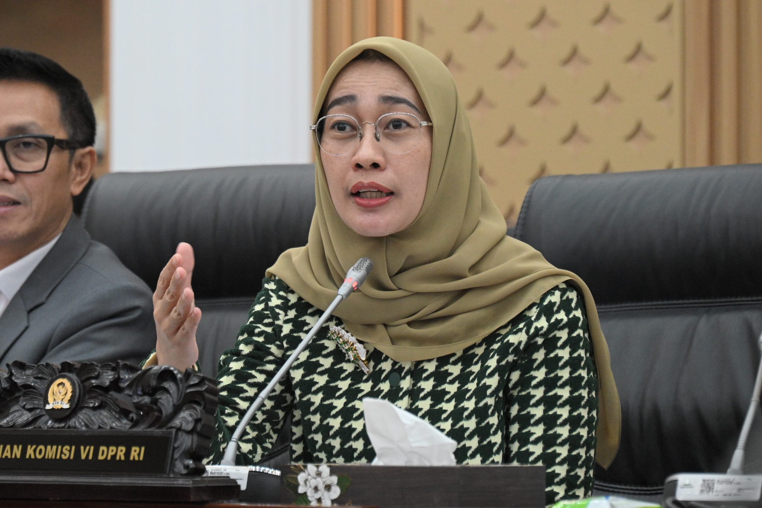 Ketua Komisi VI DPR RI, Anggia Ermarini, saat memimpin Rapat Dengar Pendapat Komisi VI DPR RI dengan Mind ID, di Senayan, Jakarta, Kamis (13/3/2025). Foto: Farhan/vel.