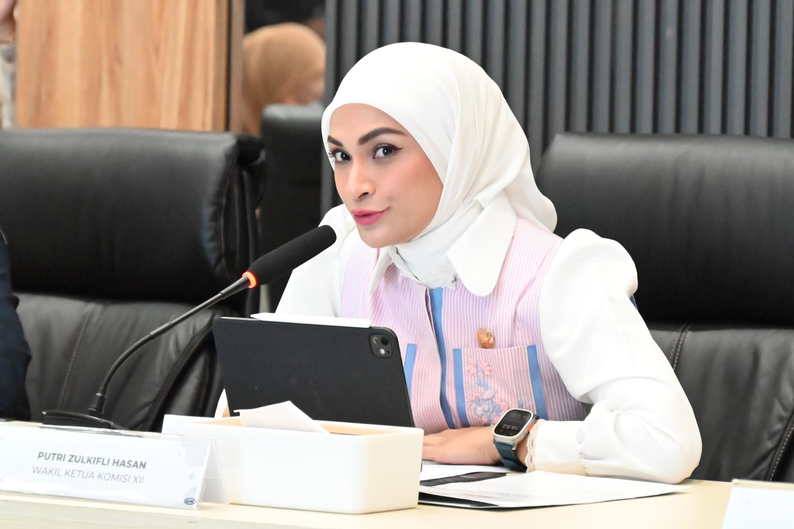 Wakil Ketua Komisi XII DPR RI, Putri Zulkifli Hasan, saat memimpin kunjungan ke PLN UID Lampung dan PT Bukit Asam Tbk di Kecamatan Rajabasa, Kota Bandar Lampung, Provinsi Lampung pada Rabu (12/3/2025). Foto: Saum/vel.