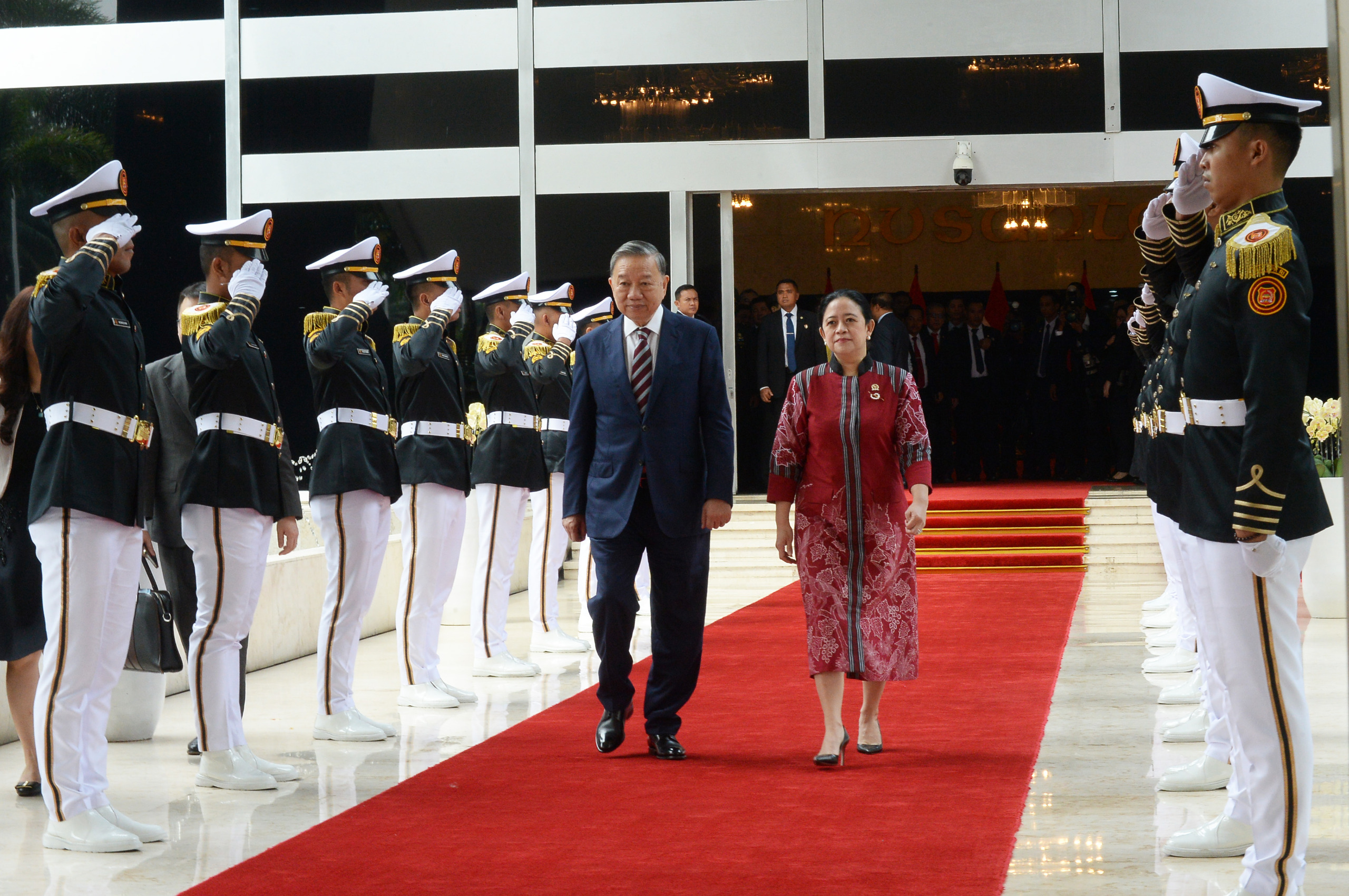 Ketua DPR RI Puan Maharani, usai menerima kunjungan Sekretaris Jenderal Partai Komunis Vietnam (PKV), To Lam, di Gedung Nusantara, Kompleks Parlemen, Senayan, Jakarta, Selasa (11/3/2025). Foto: Jaka/vel.