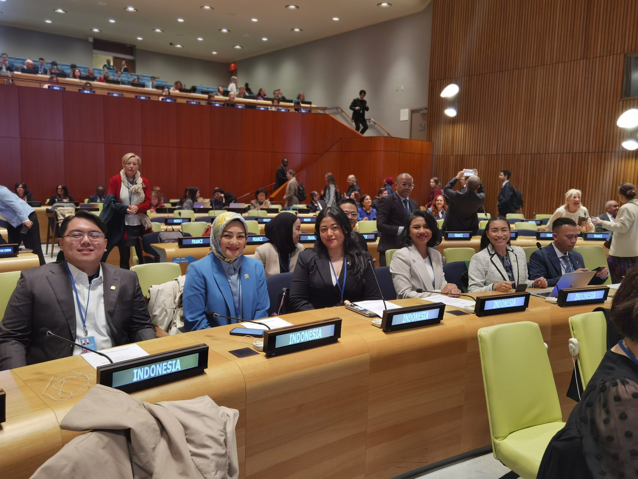 Anggota BKSAP DPR RI, Diah Pikatan Orissa Putri Haprani, dalam sesi kedua Sidang Komisi Status Perempuan (Commission on the Status of Women/CSW) di Markas PBB, New York, Amerika Serikat, Selasa (11/3). Foto: bksap/vel.
