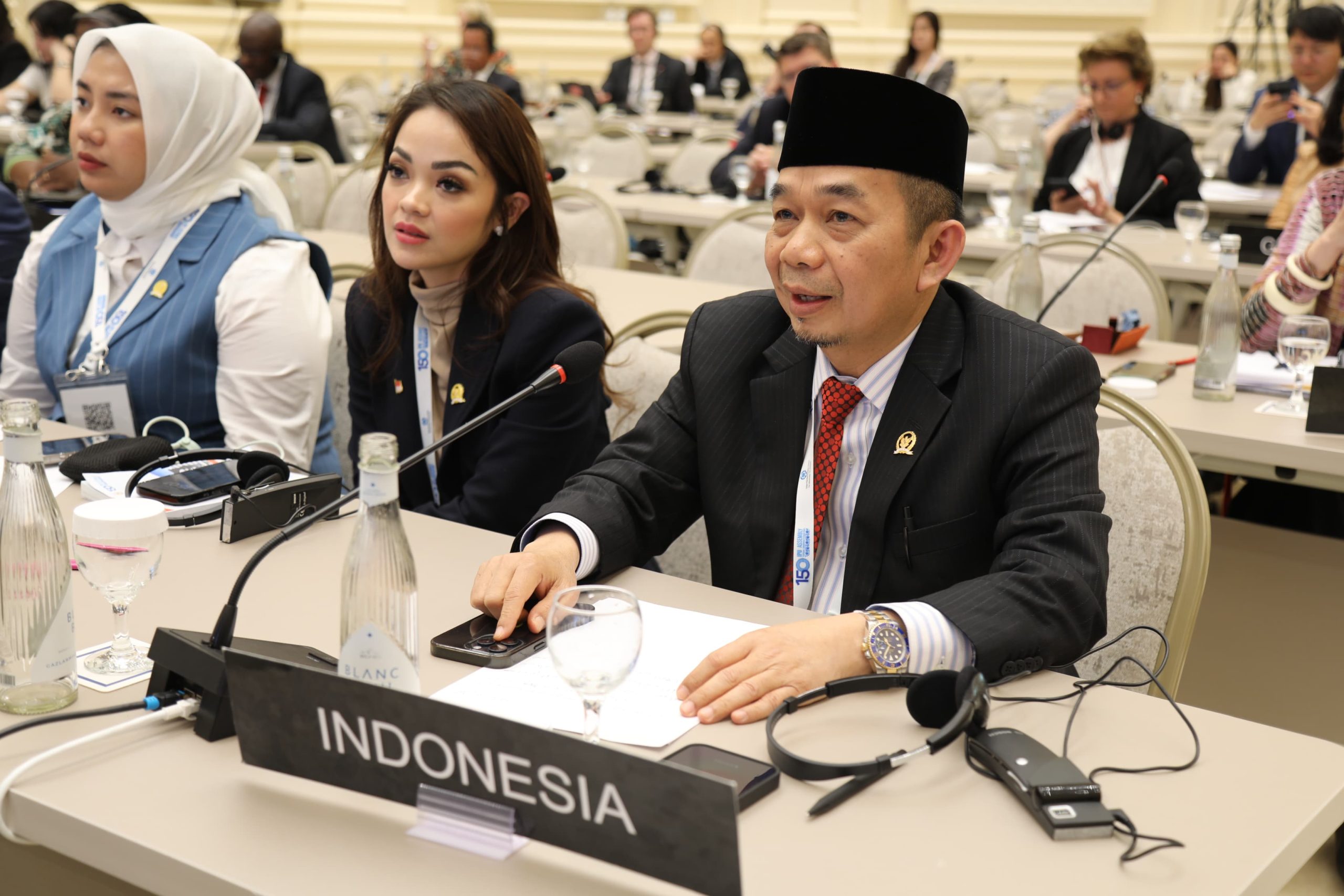 Anggota BKSAP DPR RI, Jazuli Juwaini, saat mengikuti rangkaian Sidang Parlemen Dunia (IPU) ke-150 di Tashkent, Uzbekistan. Foto: bksap/vel.