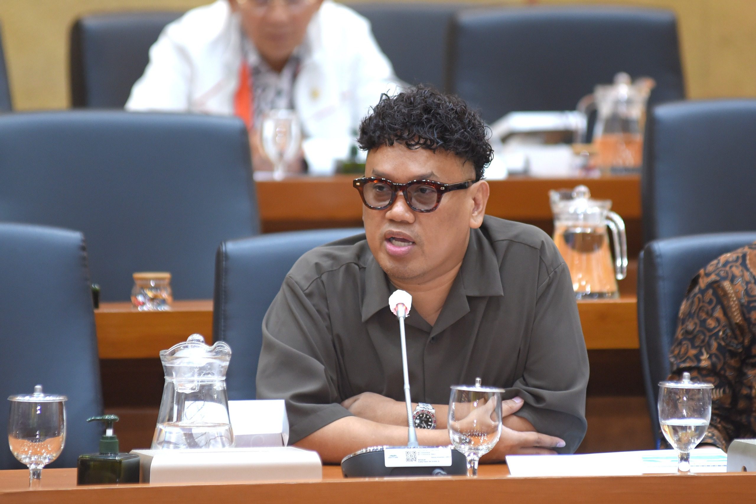Anggota Komisi IX, Surya Utama dalam Rapat Dengar Pendapat di Gedung Nusantara I, Jakarta, Kamis (15/5/2025). Foto: Geraldi/vel.