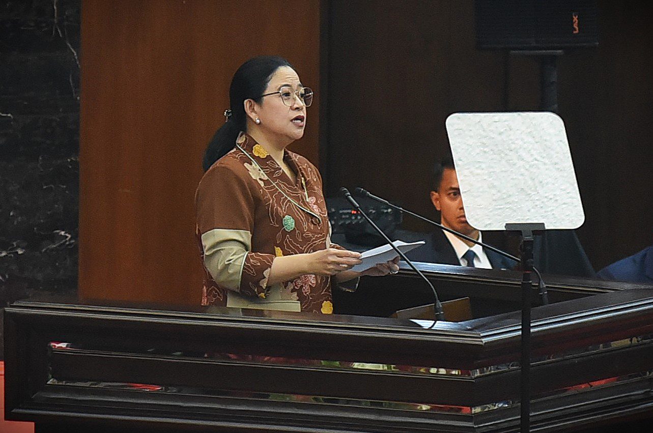 Ketua DPR RI Dr. (H.C.) Puan Maharani dalam acara inagurasi pembukaan Konferensi ke-19 Parliamentary Union of the OIC Member States (PUIC) di Gedung Nusantara, Kompleks Parlemen DPR RI, Senayan, Jakarta, Rabu (14/5/2025) malam. Foto : Arief/Andri.