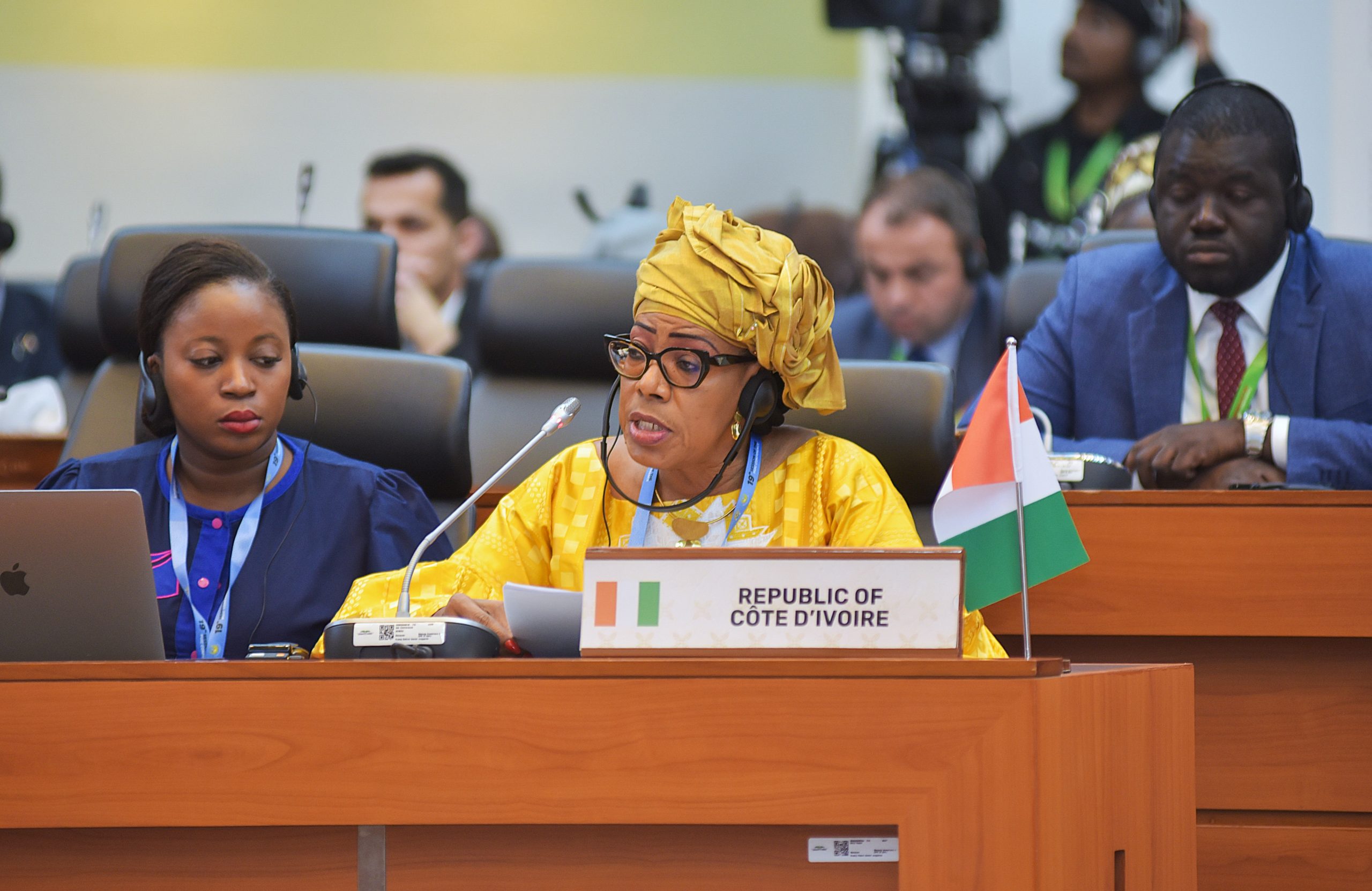 Senator Pantai Gading, Manindja Toure Epouse Diabate dalam Sidang Komite Tetap Bidang Politik dan Hubungan Luar Negeri Parliamentary Union of the OIC Member States (PUIC) atau Persatuan Parlemen OKI di Gedung Nusantara, Senayan, Jakarta, Selasa (13/5/2025). Foto : Eno/Andri.