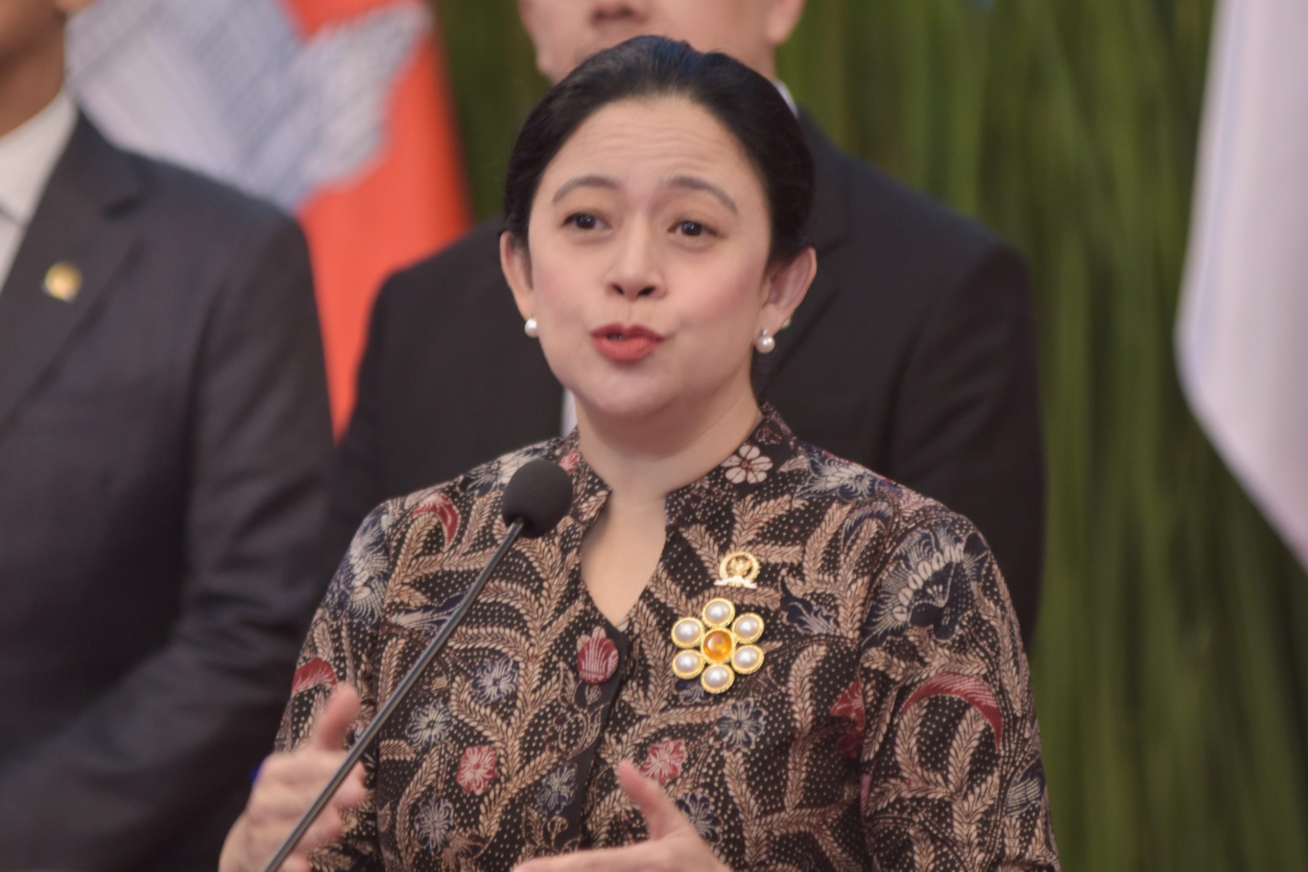 Ketua DPR RI Puan Maharani saat konferensi pers di Gedung Nusantara, Kompleks Parlemen Senayan, Jakarta, Rabu (7/5/2025). Foto: Kresno/vel.