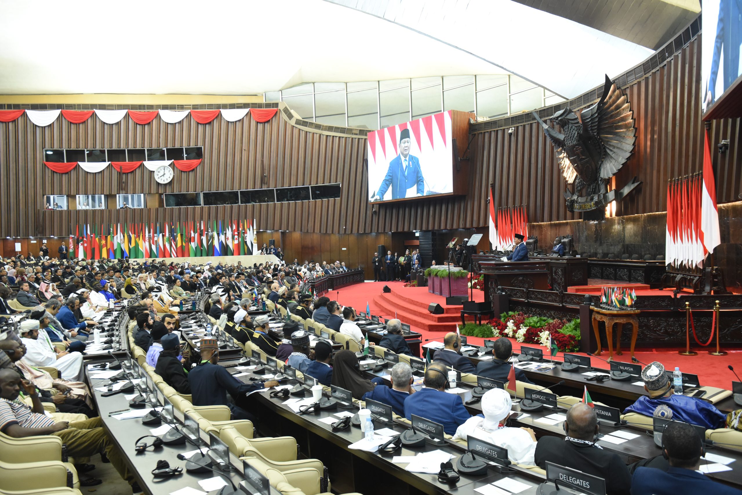 Suasana pembukaan Konferensi ke-19 Parliamentary Union of the OIC Member States (PUIC) PUIC di Kompleks Parlemen, Senayan, Jakarta, Rabu (14/5/2025). Foto: Jaka/vel.