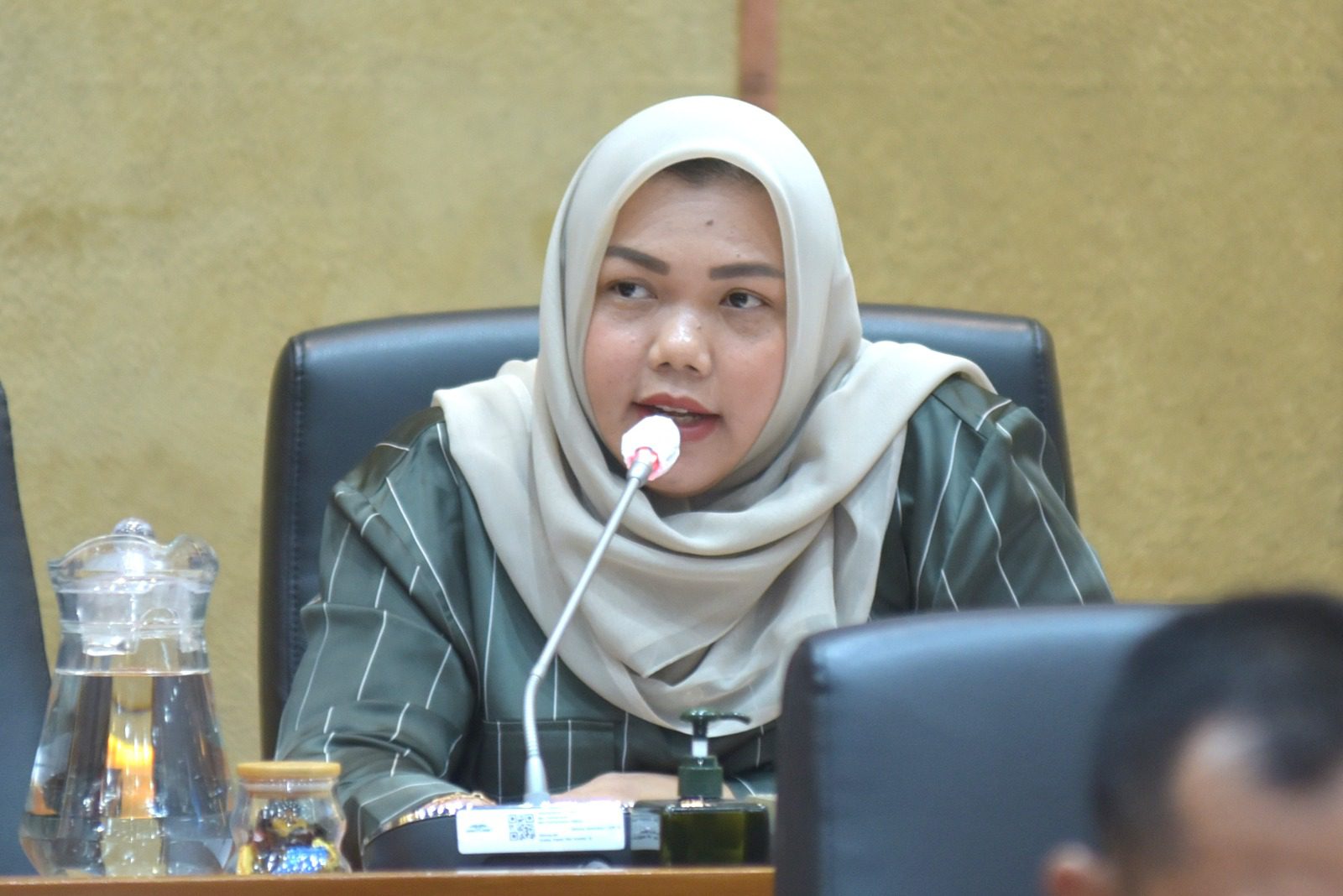 Anggota Komisi IX DPR RI Mariana saat rapat Panitia Kerja (Panja) Pengawasan Percepatan Eliminasi Tuberculosis di Gedung Nusantara I, Senayan, Jakarta, Rabu (7/5/2025). Foto: Kresno/vel.