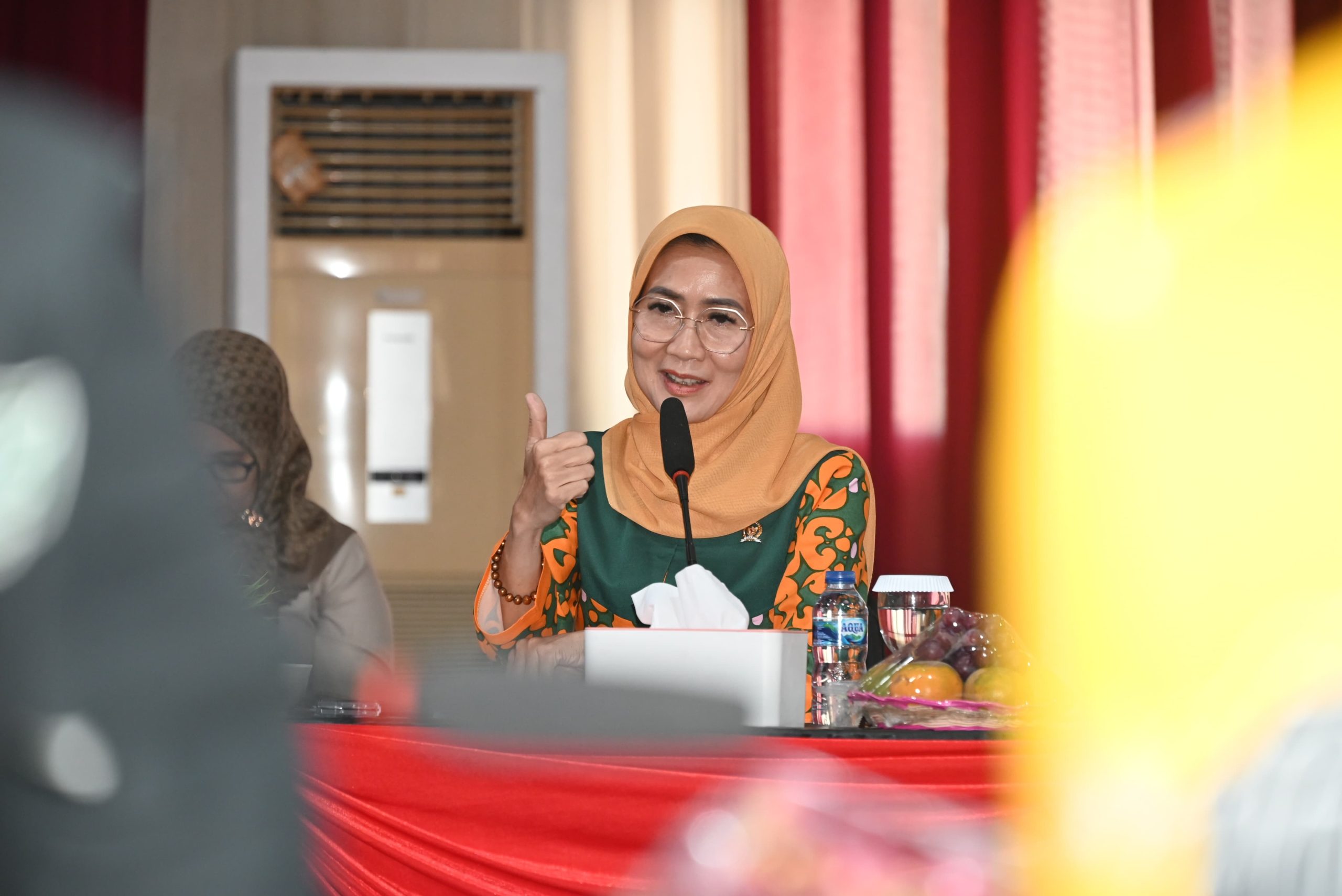 Anggota Komisi X DPR RI, Dewi Coryati saat pertemuan Panitia Kerja (Panja) Pendidikan di Daerah 3T dan Marginal Komisi X DPR RI melakukan kunjungan kerja spesifik ke Kota Pasuruan, Jawa Timur, Kamis (15/5/2025). Foto : Eko/Andri.