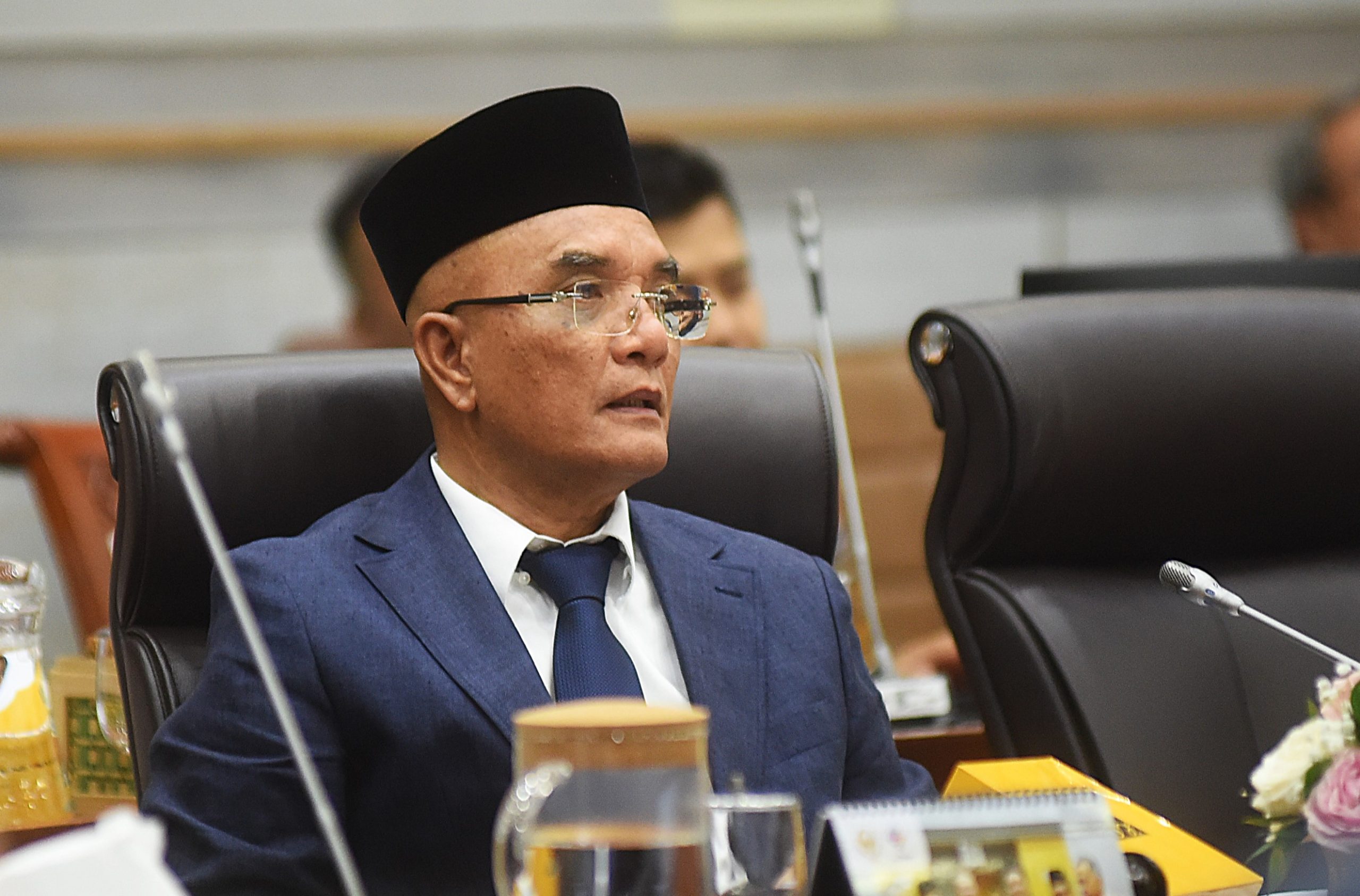 Ketua Komisi VIII DPR RI Marwan Dasopang saat Rapat Kerja Komisi VIII dengan Menteri Sosial Saifullah Yusuf di Gedung Nusantara II, Senayan, Jakarta, Selasa (20/5/2025). Foto : Devi/Andri.