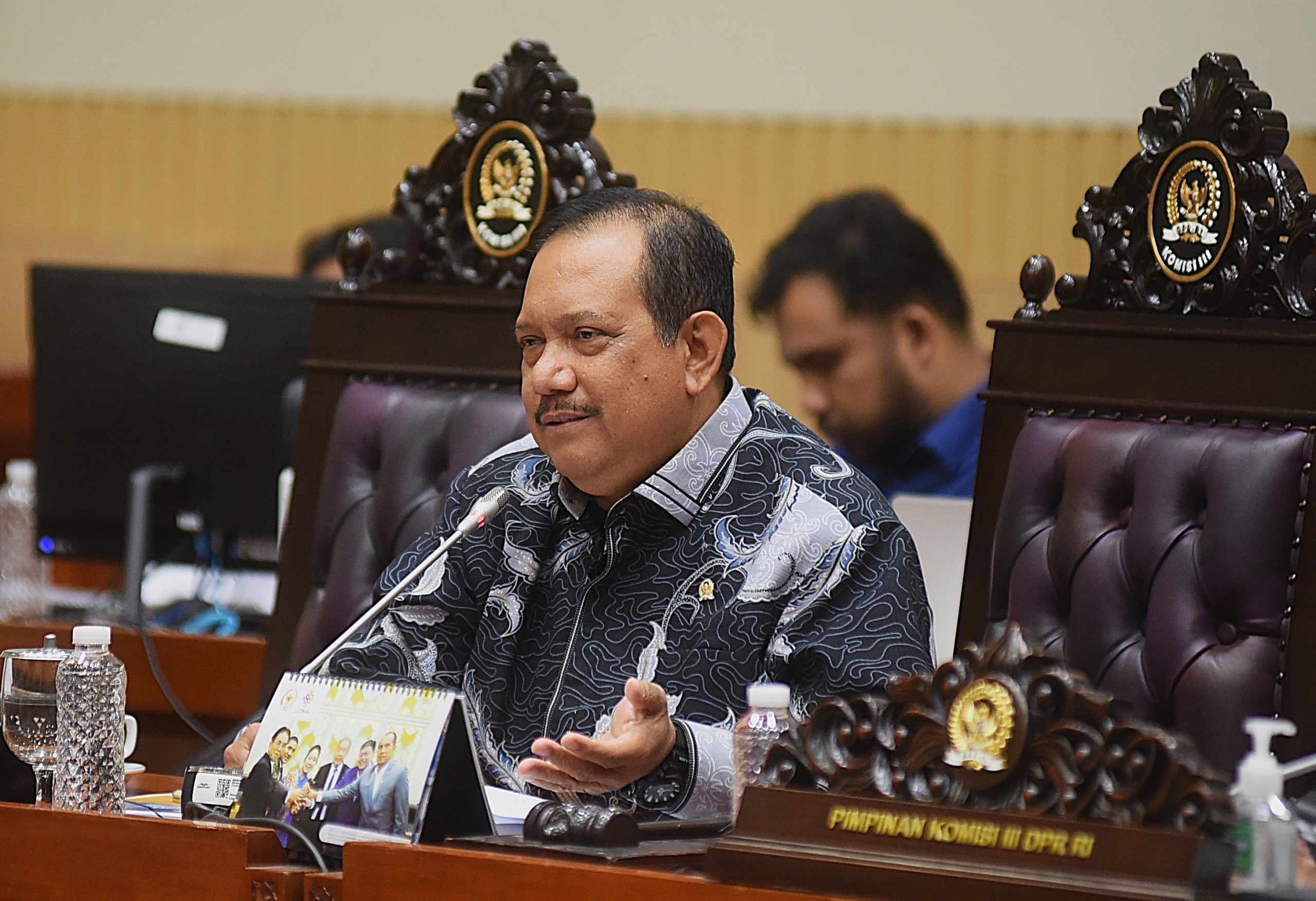 Anggota Komisi III DPR RI, Rikwanto saat rapat kerja Komisi III dengan Kepala BNN di Gedung DPR RI, Senayan, Jakarta, Senin (5/5/2025). Foto : Devi/Andri.