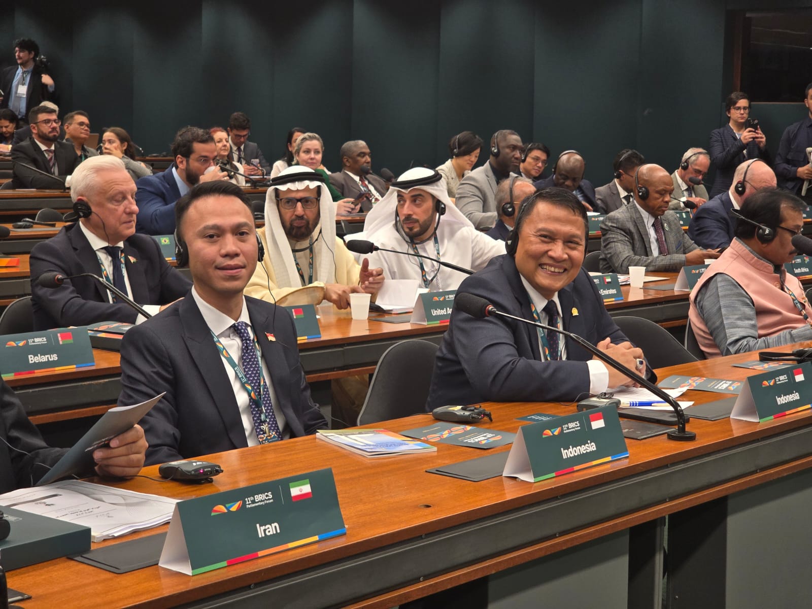 Ketua Badan Kerja Sama Antar Parlemen (BKSAP) DPR RI, Mardani Ali Sera, dalam Forum Parlemen BRICS di Brazilia, Brazil. Foto: Ist/vel.