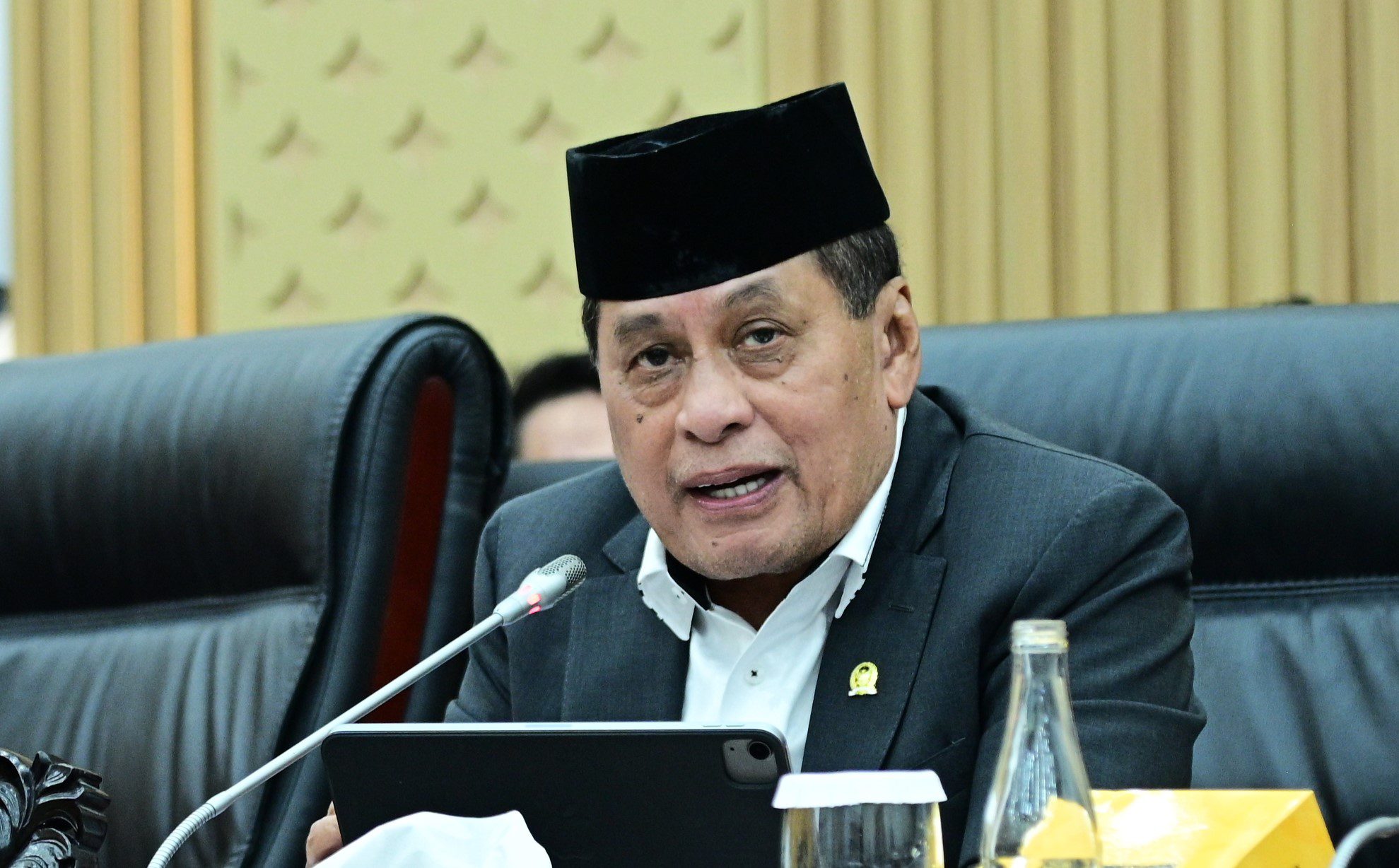 Wakil Ketua Komisi VI DPR RI Nurdin Halid dalam Rapat Dengar Pendapat Komisi VI DPR RI dengan BP Batam, BPKS Sabang, dan KPPU di Gedung Nusantara I, Senayan, Jakarta, Rabu (9/7/2025). Foto : Farhan/Andri.