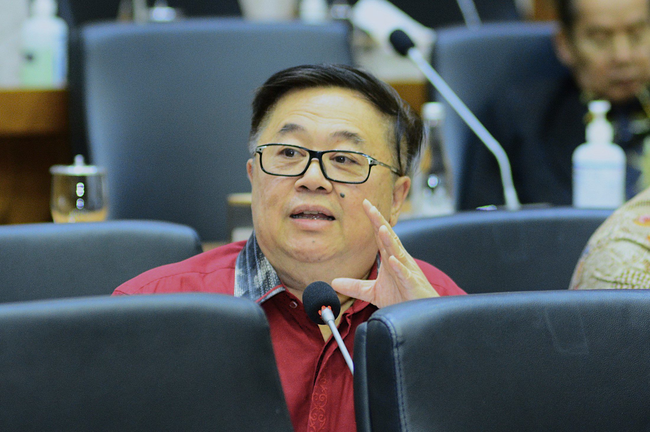 Anggota Baleg DPR RI Darmadi Durianto dalam rangka penyusunan Rancangan Undang-Undang tentang Badan Pembinaan Ideologi Pancasila (RUU BPIP), di Ruang Rapat Baleg DPR RI, Gedung Nusantara I, DPR RI, Senayan, Jakarta, Rabu, (9/7/2025). Foto : Geraldi/Andri.