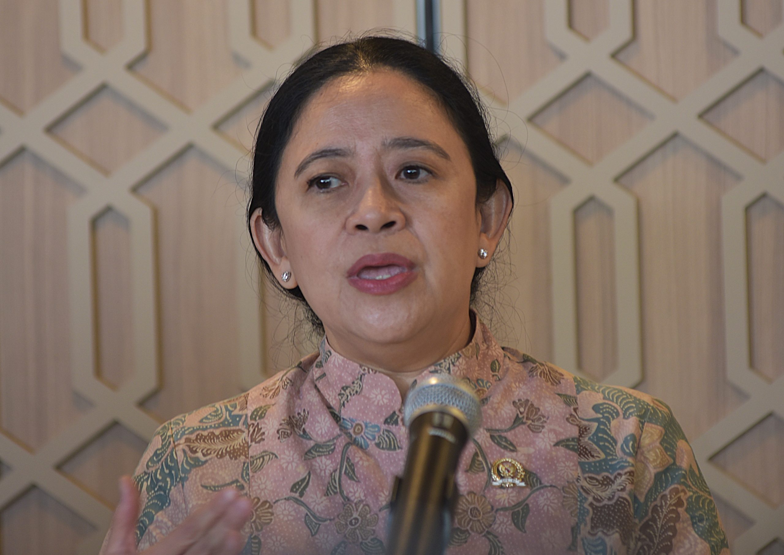 Ketua DPR RI Dr. (H.C.) Puan Maharani di hadapan awak media, Selasa (15/7/2025). Foto : Eno/Andri.