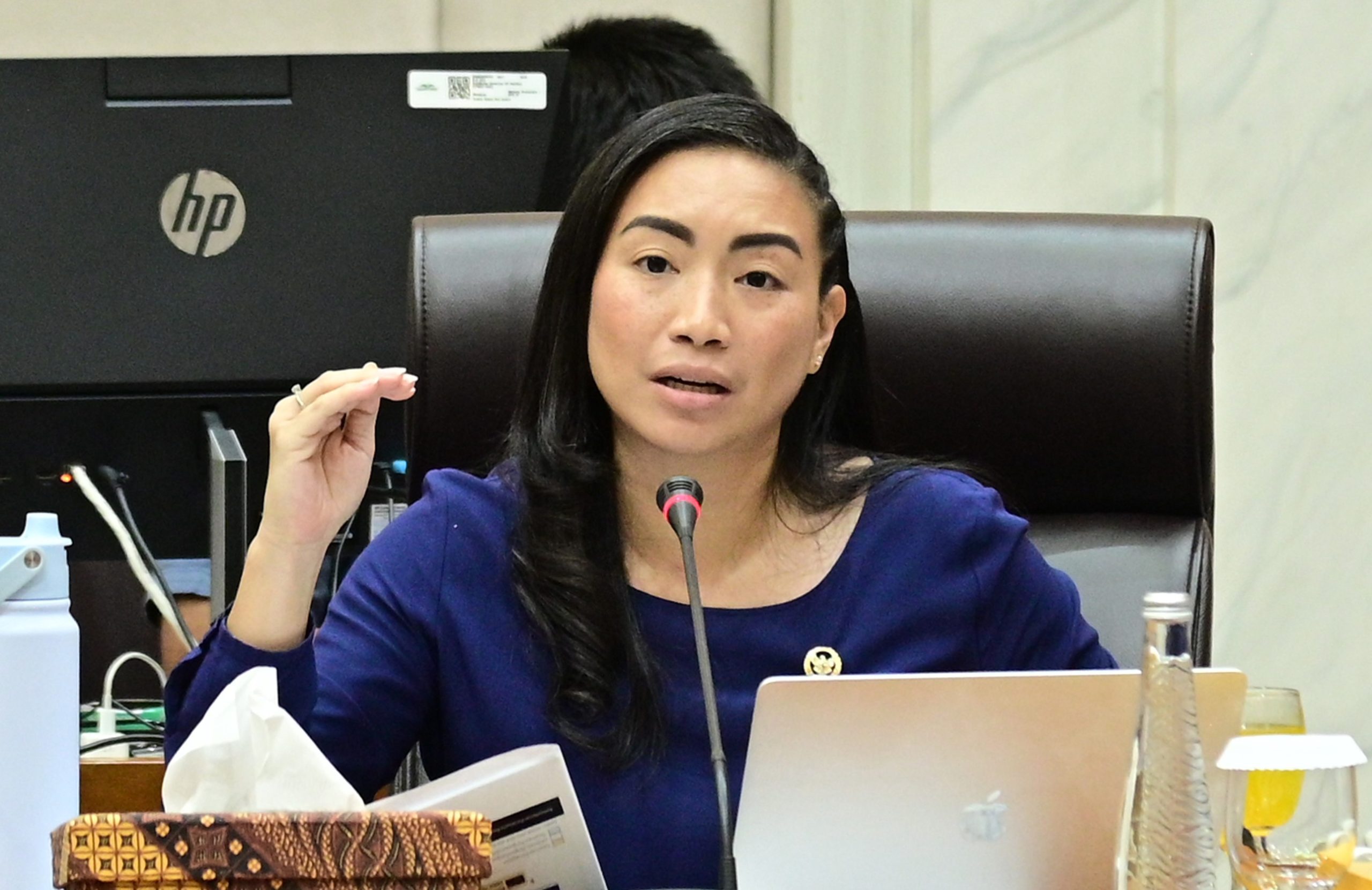 Wakil Ketua Komisi VII DPR RI, Rahayu Saraswati Djojohadikusumo rapat kerja bersama Menparekraf/Kepala Badan Ekonomi Kreatif RI, Teuku Riefky Harsya, di Gedung Nusantara I, Senayan, Jakarta, Rabu (9/7/2025). Foto : Farhan/Andri.