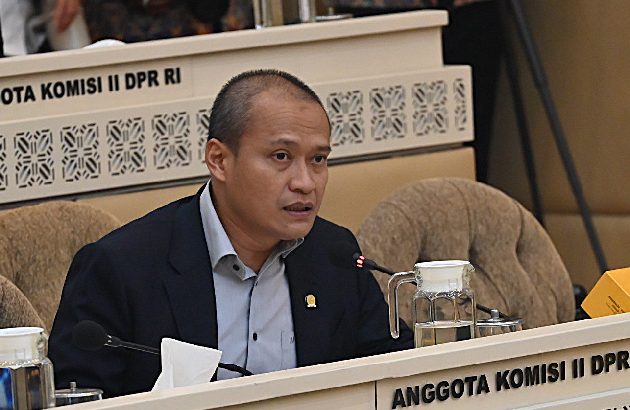 Anggota Komisi II DPR RI, Azis Subekti dalam Rapat Kerja Panja Evaluasi DOB Empat Provinsi Papua yang digelar di Gedung Nusantara, Rabu (2/7/2025). Foto : Prima/Andri.