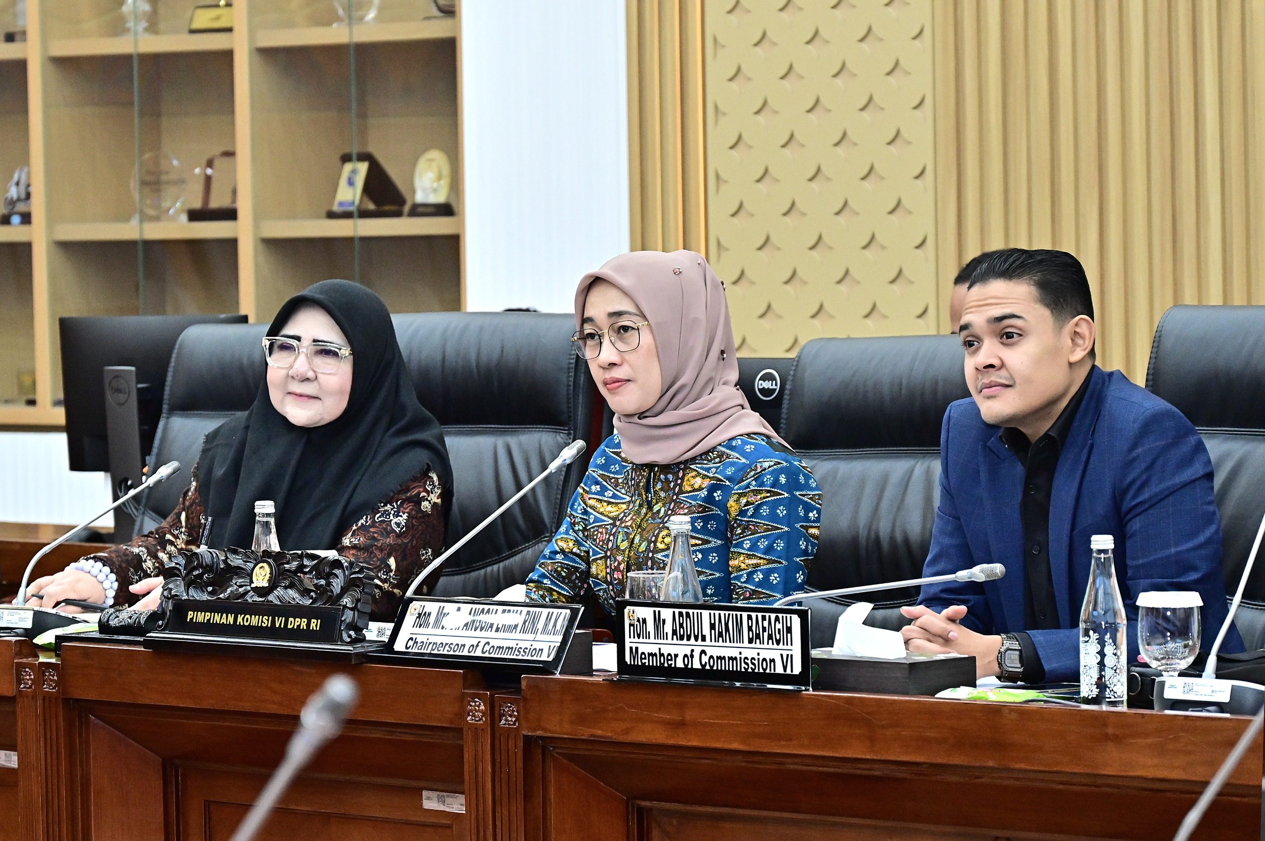 Ketua Komisi VI DPR RI Anggia Erma Rini saat memimpin agenda pertemuan bilateral antara Komisi VI DPR RI dan National Policy Committee of the National Assembly of South Korea, di Gedung Nusantara I. Foto: Farhan/vel.