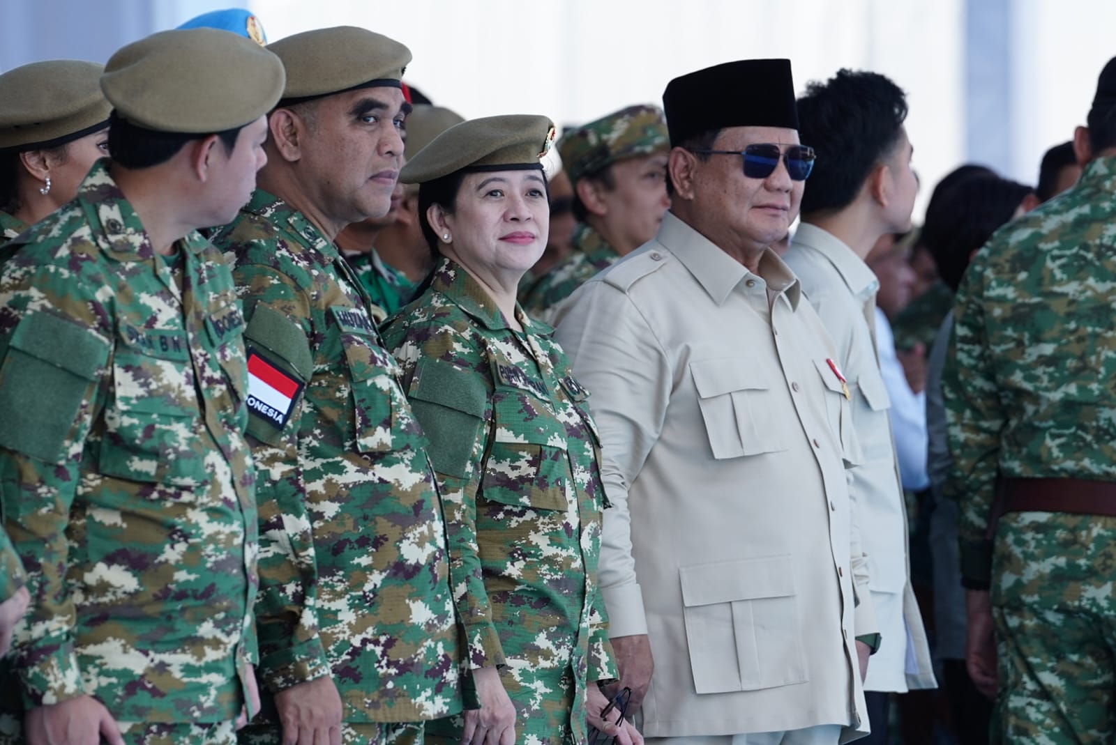 Ketua DPR RI Dr. (H.C) Puan Maharani, saat menghadiri Upacara Gelar Pasukan Operasional dan Kehormatan Militer tahun 2025 di Pusat Pendidikan Kopassus, Batujajar, Jawa Barat, Minggu (10/8/2025). Foto: Ist/vel.