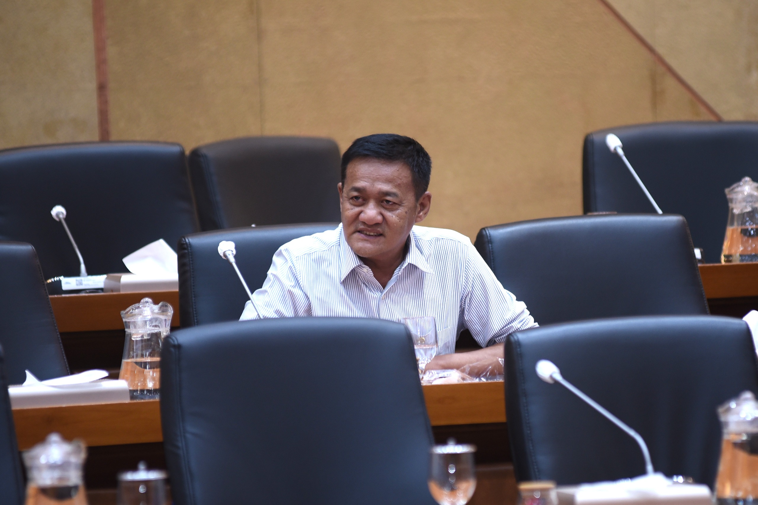 Anggota Komisi IX DPR RI Obon Tabroni saat Rapat Panitia Kerja (Panja) dengan serikat pekerja di Gedung Nusantara I, Senayan, Jakarta, Selasa (23/9/2025). Foto: Geraldi/vel.