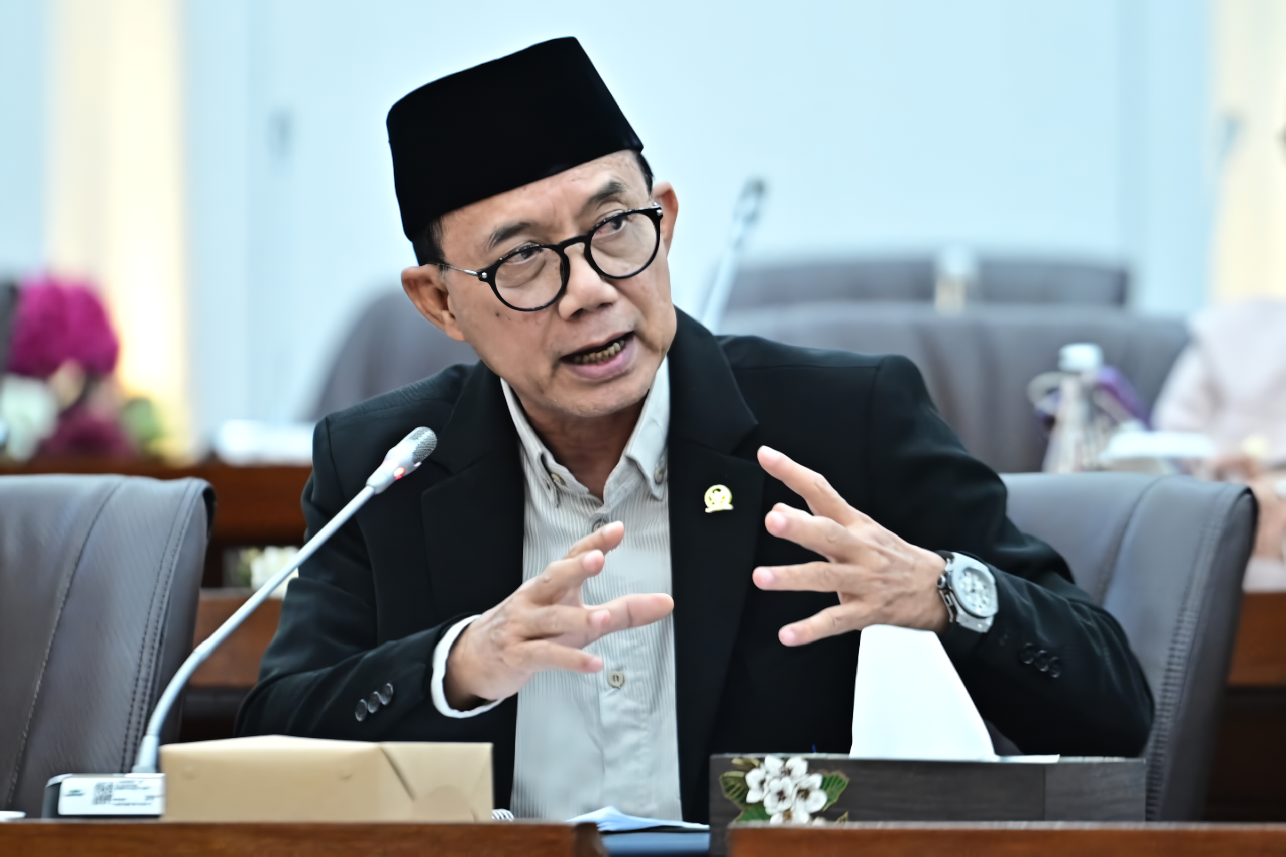 Anggota Komisi VI DPR RI, Budi S. Kanang saat Rapat Dengar Pendapat (RDP) dengan Direktur Utama PT Timah Tbk beserta jajaran, Senin (22/9/2025). Foto : Farhan/Andri.
