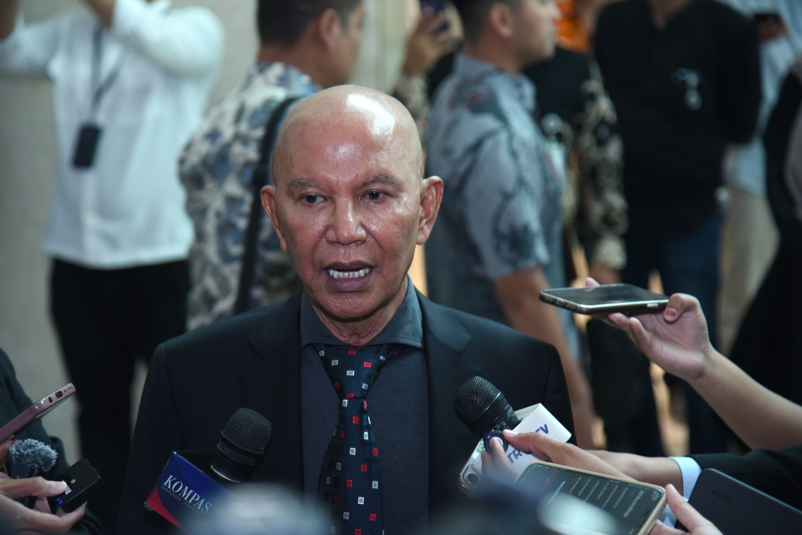 Ketua Badan Anggaran Said Abdullah kepada awak media usai rapat paripurna pengesahan UU RAPBN 2026 yang digelar hari ini di DPR, Selasa (23/9/2025). Foto: Geraldi/vel.