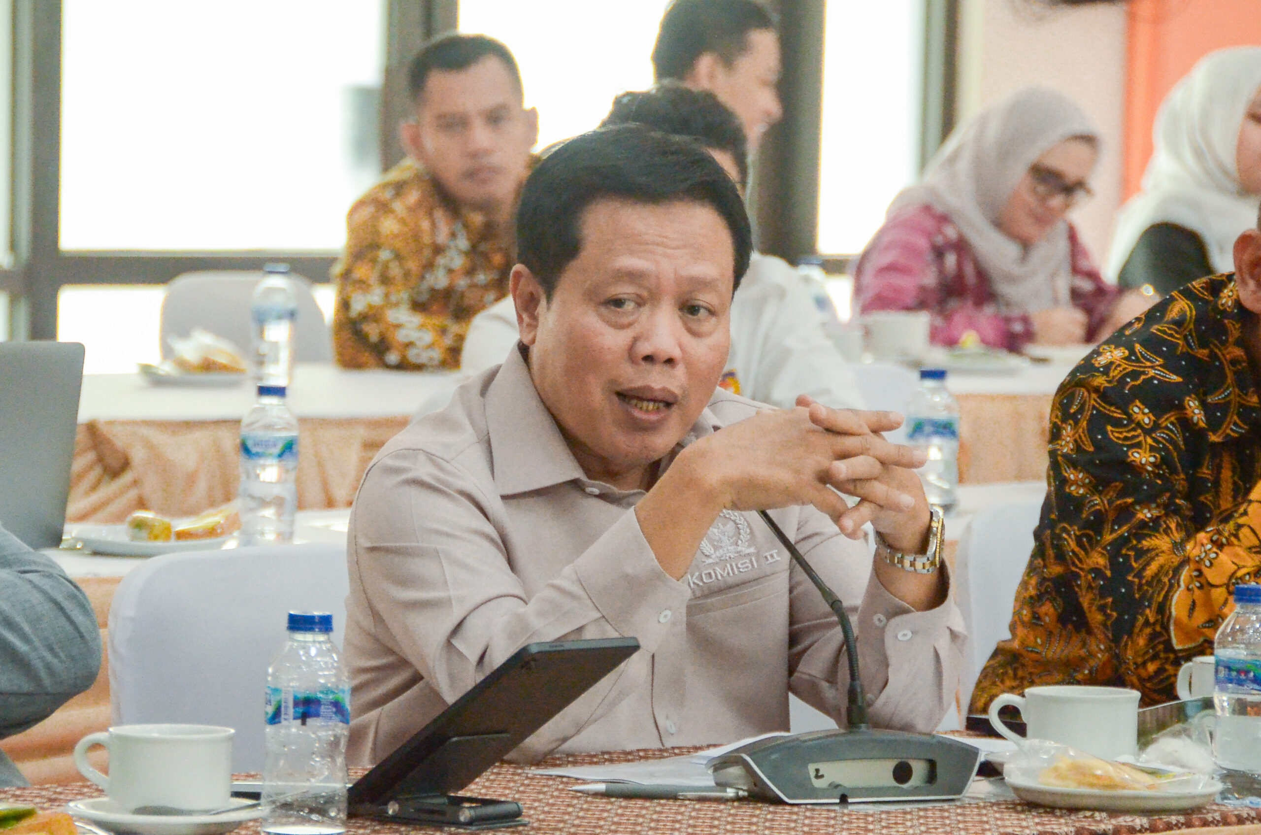Anggota Komisi II DPR RI Mohammad Toha saat melakukan pengawasan ke STPN Yogyakarta, di Sleman, DIY, Jumat (3/10/2025). Foto: Aisyah/vel