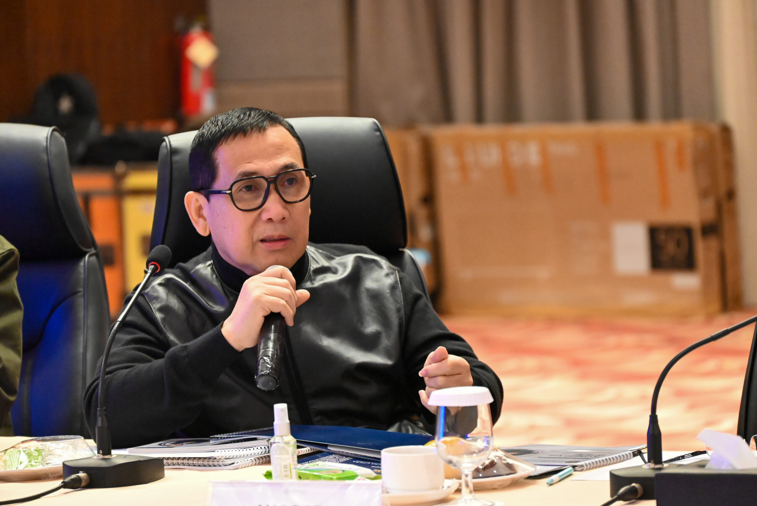 Anggota Komisi XIII DPR RI Prana Putra Sohe saat mengikuti kunjungan kerja reses Komisi XIII DPR RI di Medan. Foto: Nadya/vel.