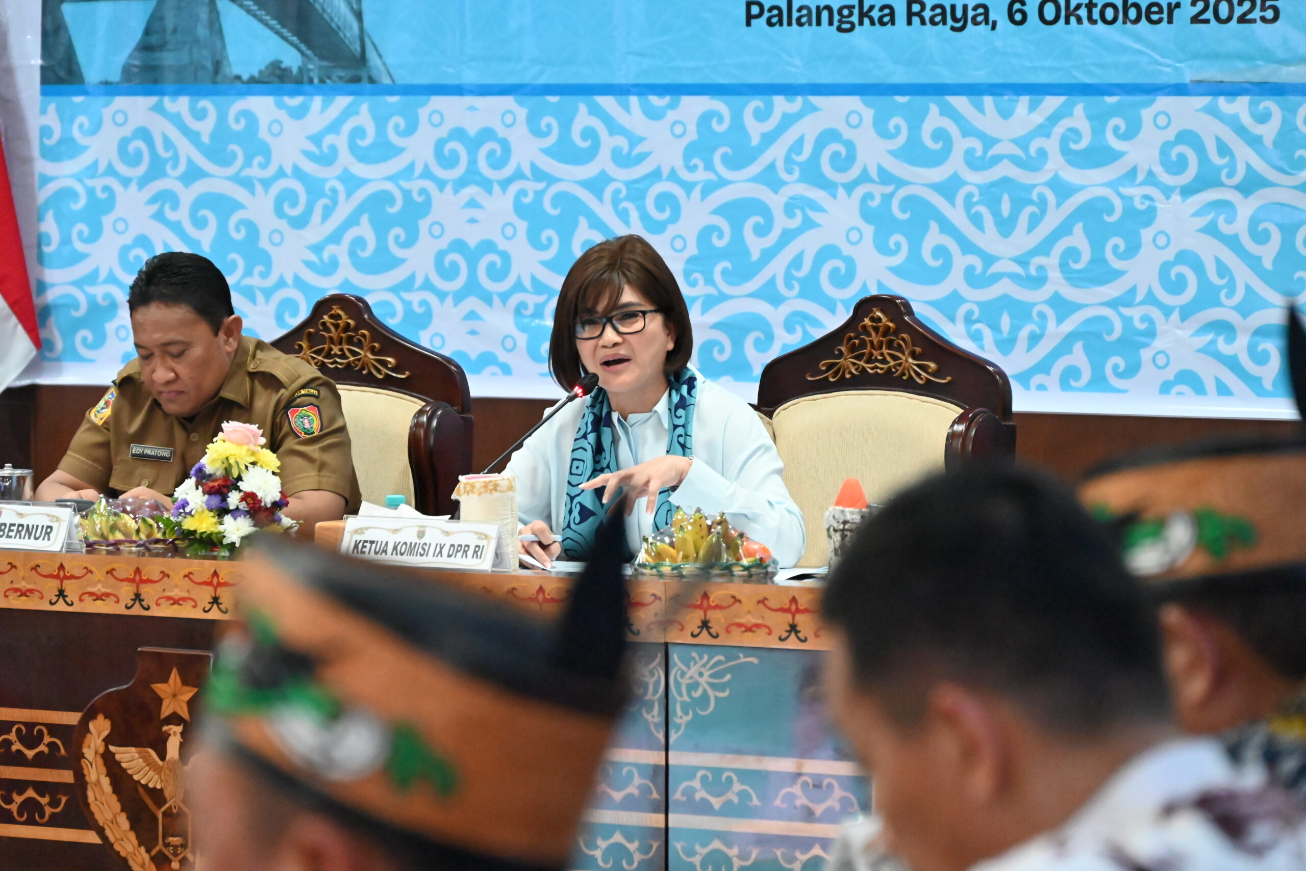 Ketua Komisi IX DPR RI Felly Estelita Runtuwene dalam kunjungan kerja reses Komisi IX DPR RI ke Palangka Raya, Kalimantan Selatan, Senin (6/10/2025). Foto: Galuh/vel.