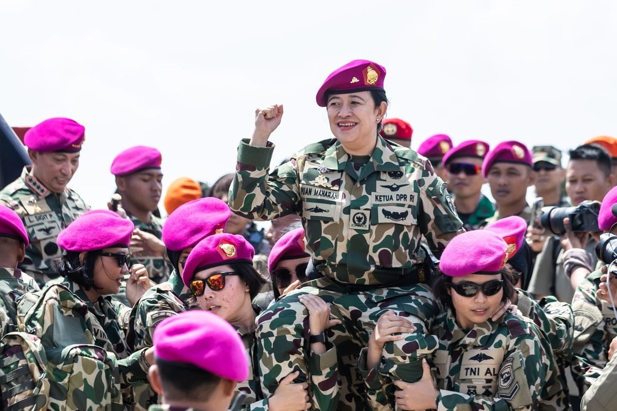 Ketua DPR RI Puan Maharani dalam peringatan HUT ke-80 TNI di Monumen Nasional (Monas), Jakarta, Minggu (5/10/2025). Foto: Ist.