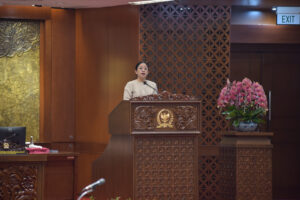 Ketua DPR RI Puan Maharani saat membacakan pidato pembukaan Masa Persidangan II DPR RI Tahun Sidang 2025-2026 di Gedung DPR, Selasa (4/11/2025). Foto: Eno/vel.
