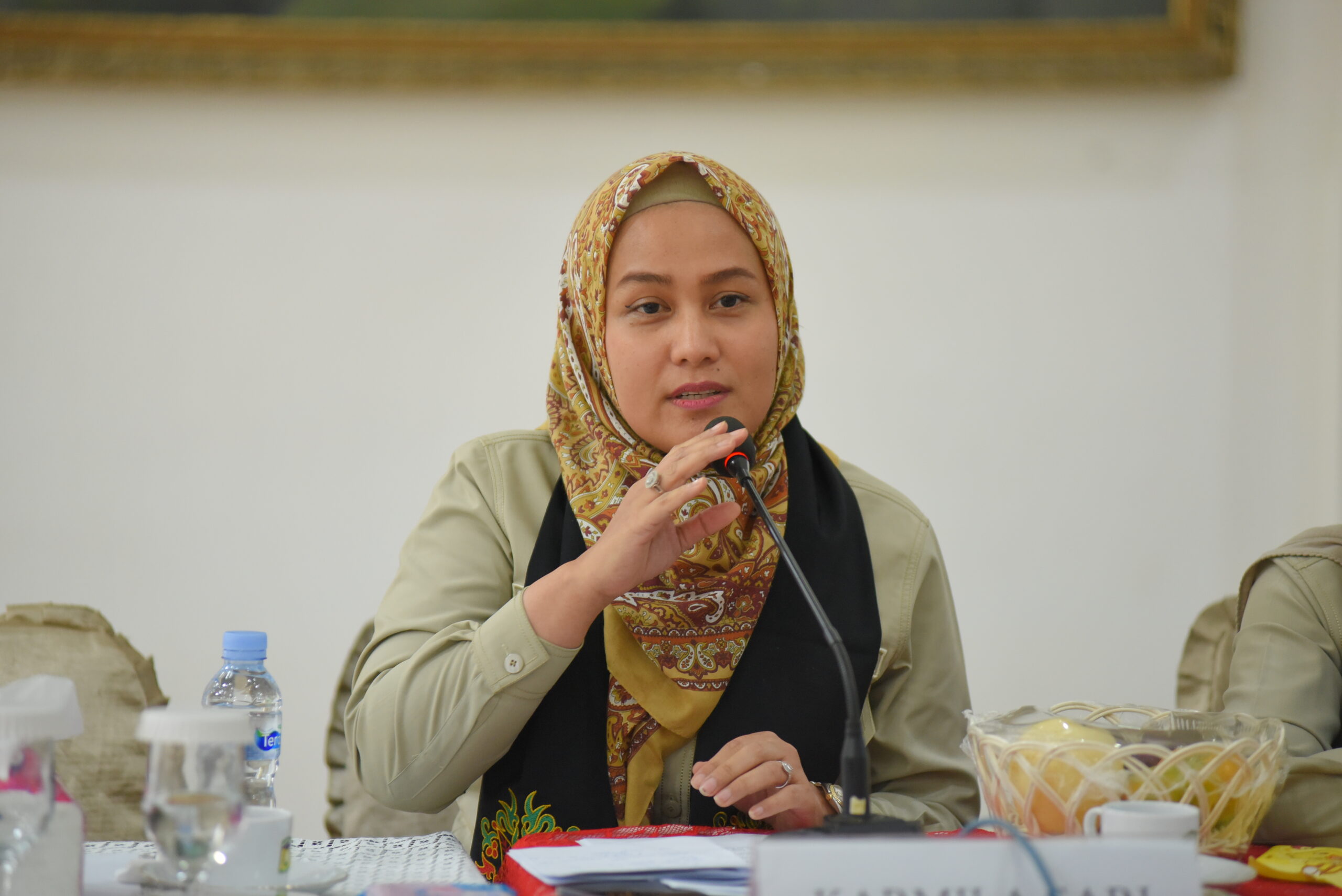 Anggota Komisi X DPR RI, Karmila Sari, saat mengikuti kunjungan kerja Panja Pelestarian Cagar Budaya Komisi X DPR RI, di Aceh Besar, Aceh, Rabu (12/11/2025). Foto: Singgih/vel.