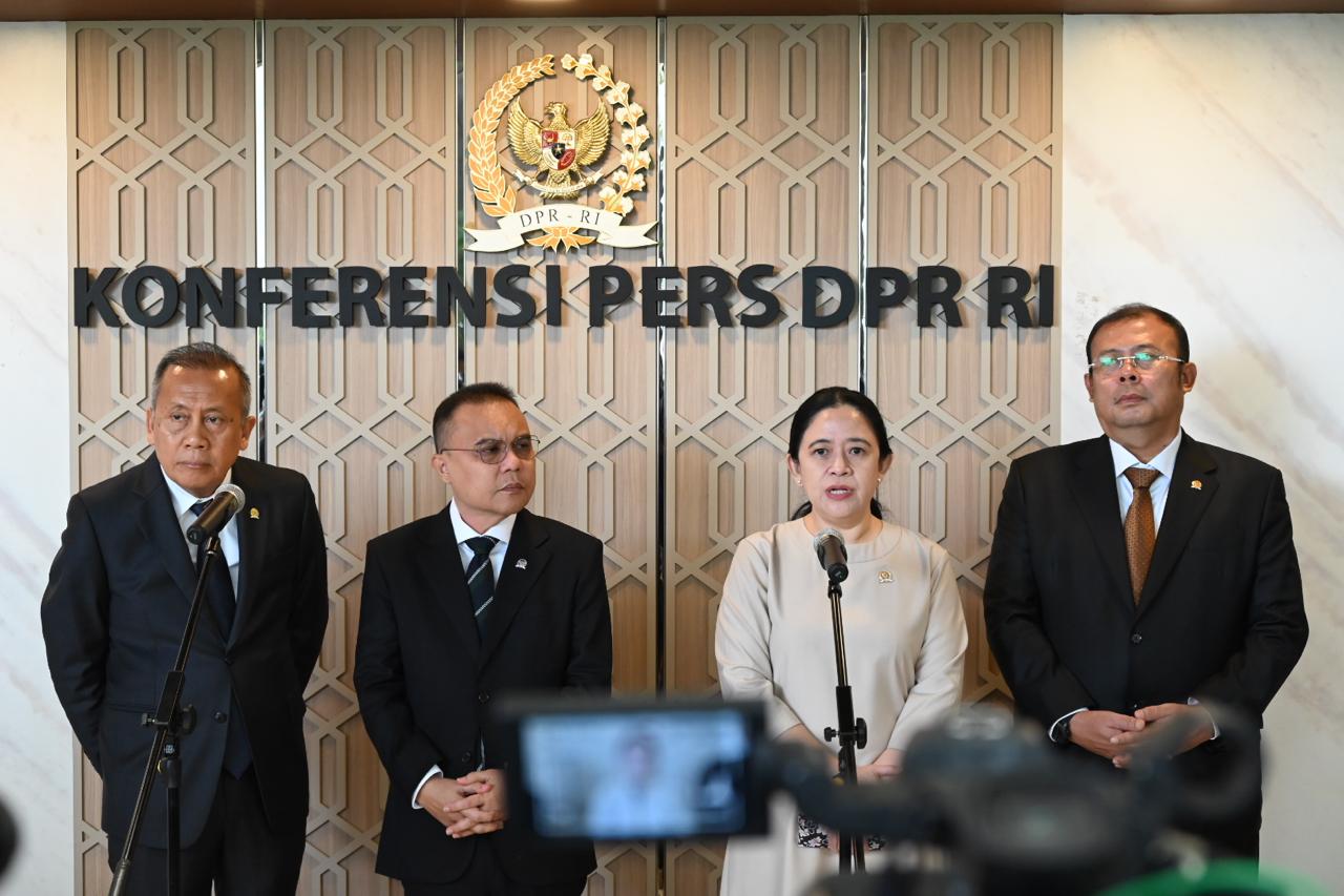 Ketua DPR RI Puan Maharani saat konferensi pers usai membuka Masa Persidangan II Tahun Sidang 2025-2026 dalam Rapat Paripurna, di Gedung Nusantara II, Senayan, Jakarta, Selasa (4/11/2025). Foto: Sari/vel.