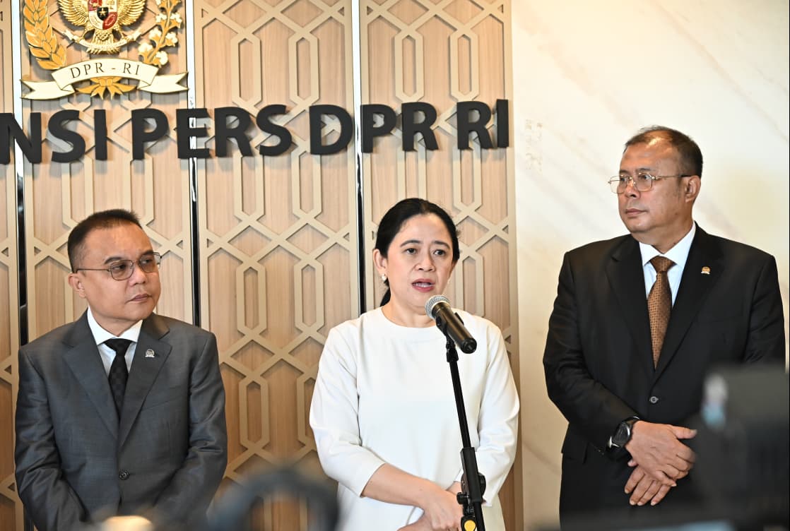 Ketua DPR RI Puan Maharani saat konferensi pers usai Rapat Paripurna di Kompleks Parlemen Senayan, Jakarta, Selasa (25/11/2025). Foto: Karisma/vel.