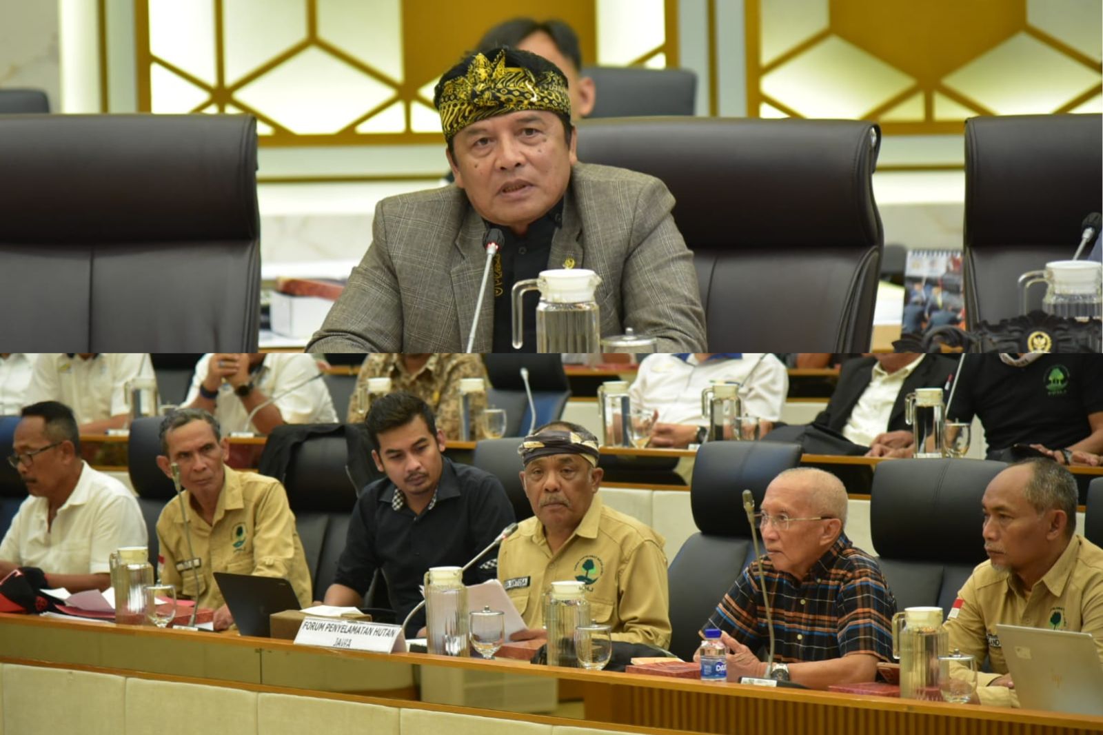 Anggota Komisi IV DPR RI Dadang M. Naser saat menerima Forum Pemerhati dan Penyelamatan Hutan Jawa (FPHJ) dalam rapat audiensi di Gedung Nusantara, Senayan, Jakarta, Senin (10/11/2025). Foto: Oji/vel.