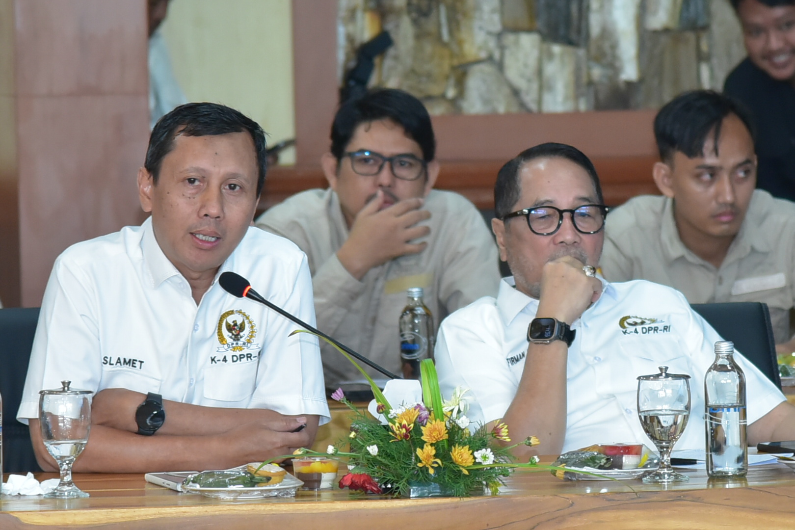Anggota Komisi IV DPR RI, Slamet, saat mengikuti Pertemuan Tim Kunjungan Kerja Panja RUU Pangan Komisi IV DPR RI dengan Gubernur NTB beserta jajaran. Foto: Oji/vel.