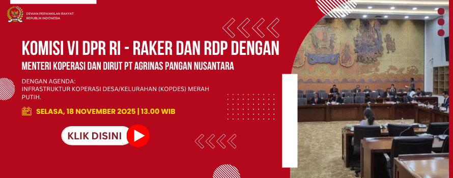 KOMISI VI DPR RI - RAKER DAN RDP DENGAN MENTERI KOPERASI DAN DIRUT PT AGRINAS PANGAN NUSANTARA
