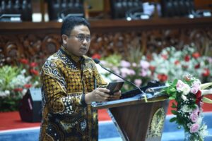Deputi Administrasi Sekretariat Jenderal DPR RI Rahmad Budiaji saat agenda penutupan Latsar CPNS 2025 yang diselenggarakan oleh Pusbangkom SDM Legislatif Setjen DPR RI di Gedung Nusantara II, DPR RI, Senayan, Jakarta, Kamis (18/12/2025). Foto : Jaka/Andri.