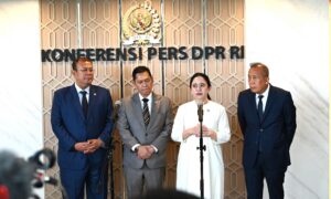 Ketua DPR RI, Puan Maharani, dalam konferensi pers usai Rapat Paripurna DPR RI Ke-11 Masa Persidangan III Tahun Sidang 2025-2026 di gedung Nusantara II, Senayan Jakarta, Selasa (13/01/2026). Foto: Clarissa/Mahendra.