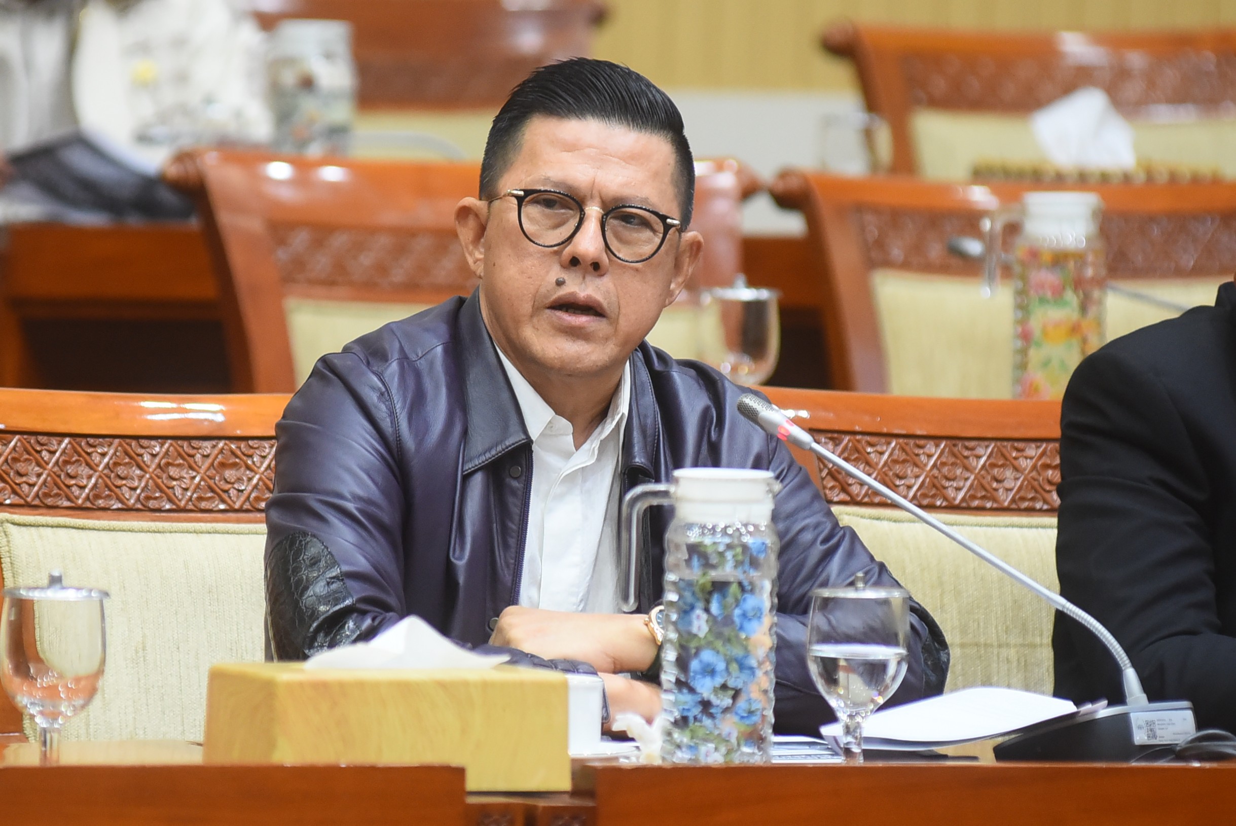 Anggota Komisi III DPR RI, Soedeson Tandra, dalam Rapat Dengar Pendapat (RDP) bersama Kepala BKD DPR RI terkait pembahasan RUU Jabatan Hakim di Gedung Nusantara II, Senayan, Jakarta, Rabu (21/1/2026). Foto: Dep/Karisma.